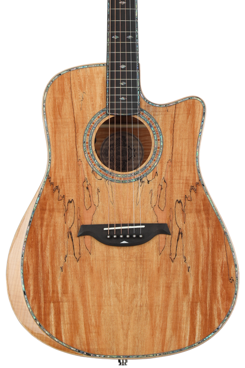 Caraya SDG-837 CEQ/N All Flame Maple Acoustic Guitar,EQ/Tuner+Free