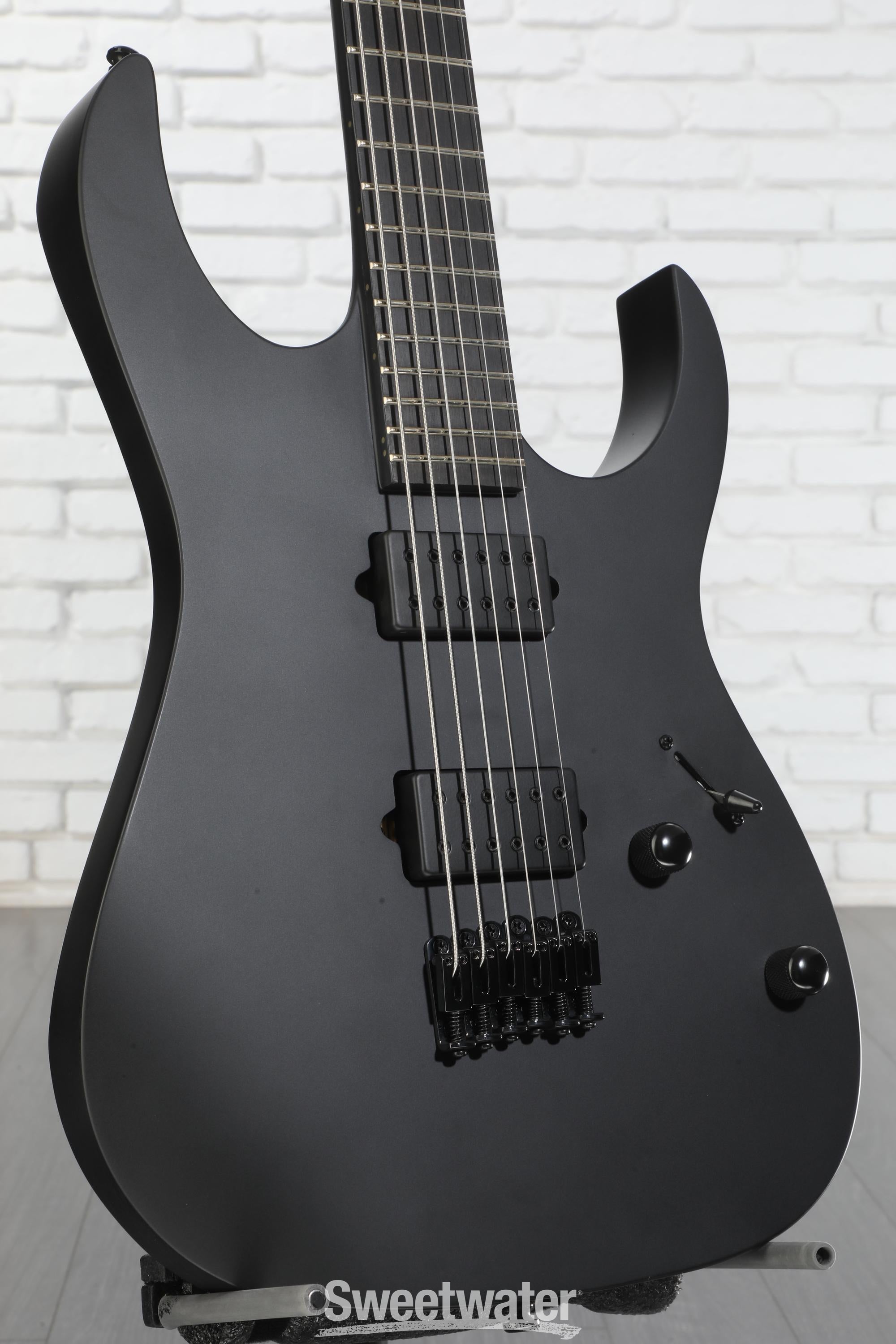 Ibanez Iron Label RG Baritone - Black Flat | Sweetwater