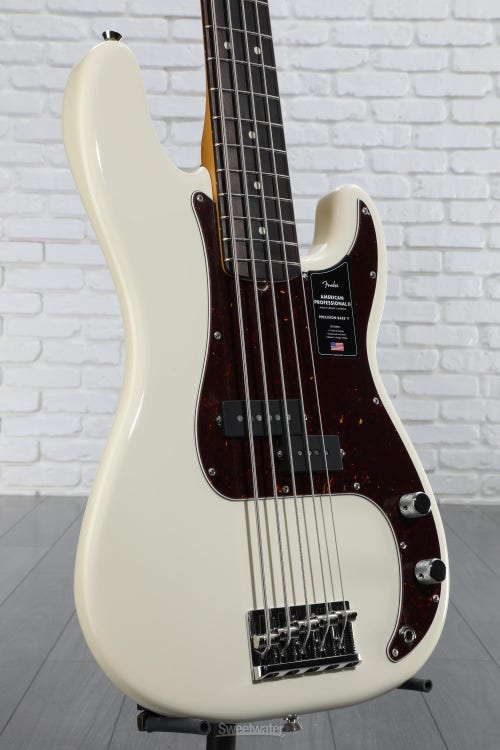 Fender American Professional II Precision Bass V - Olympic White with Rosewood Fingerboard