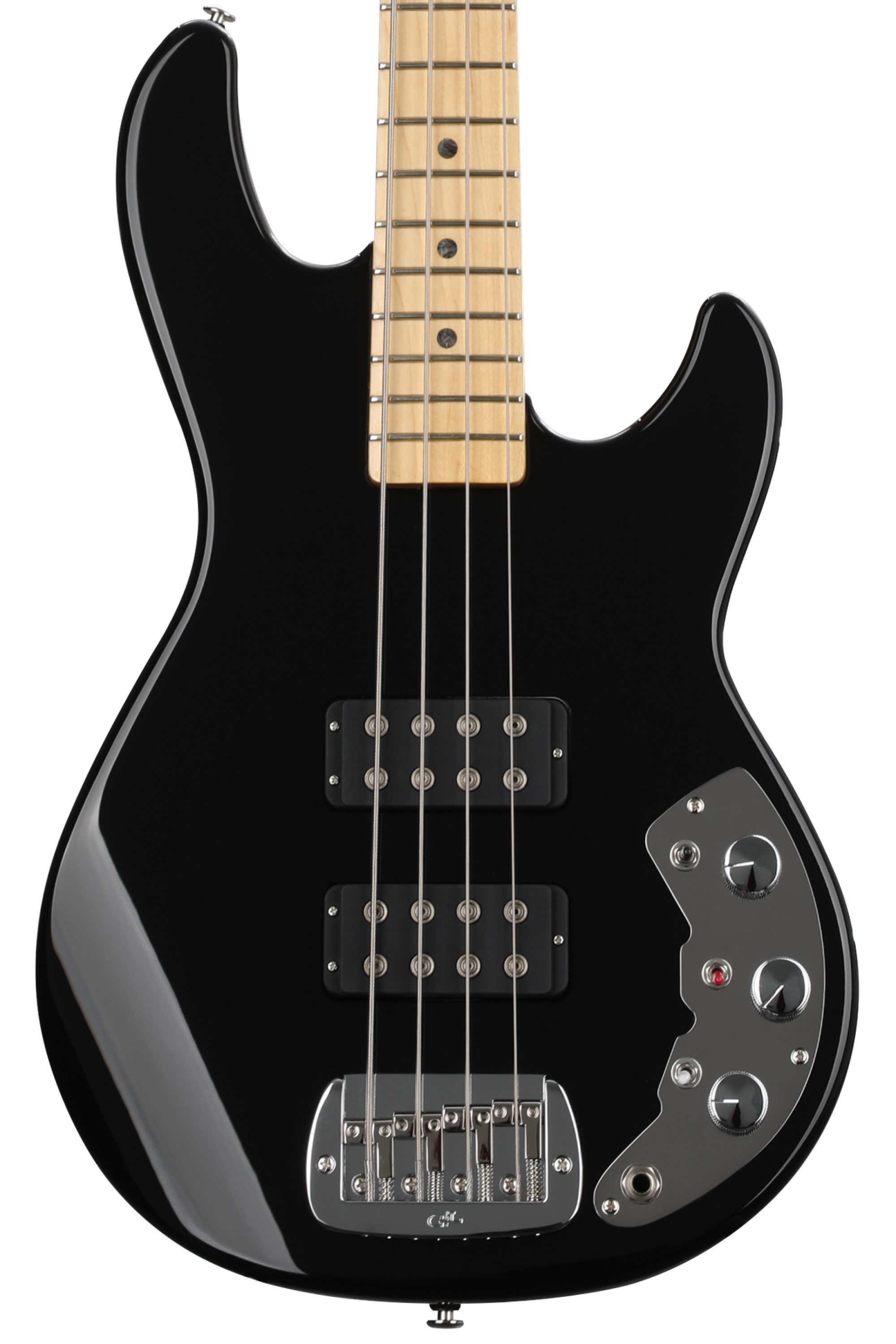 G&L CLF Research L-2000 Bass Guitar - Jet Black with Maple