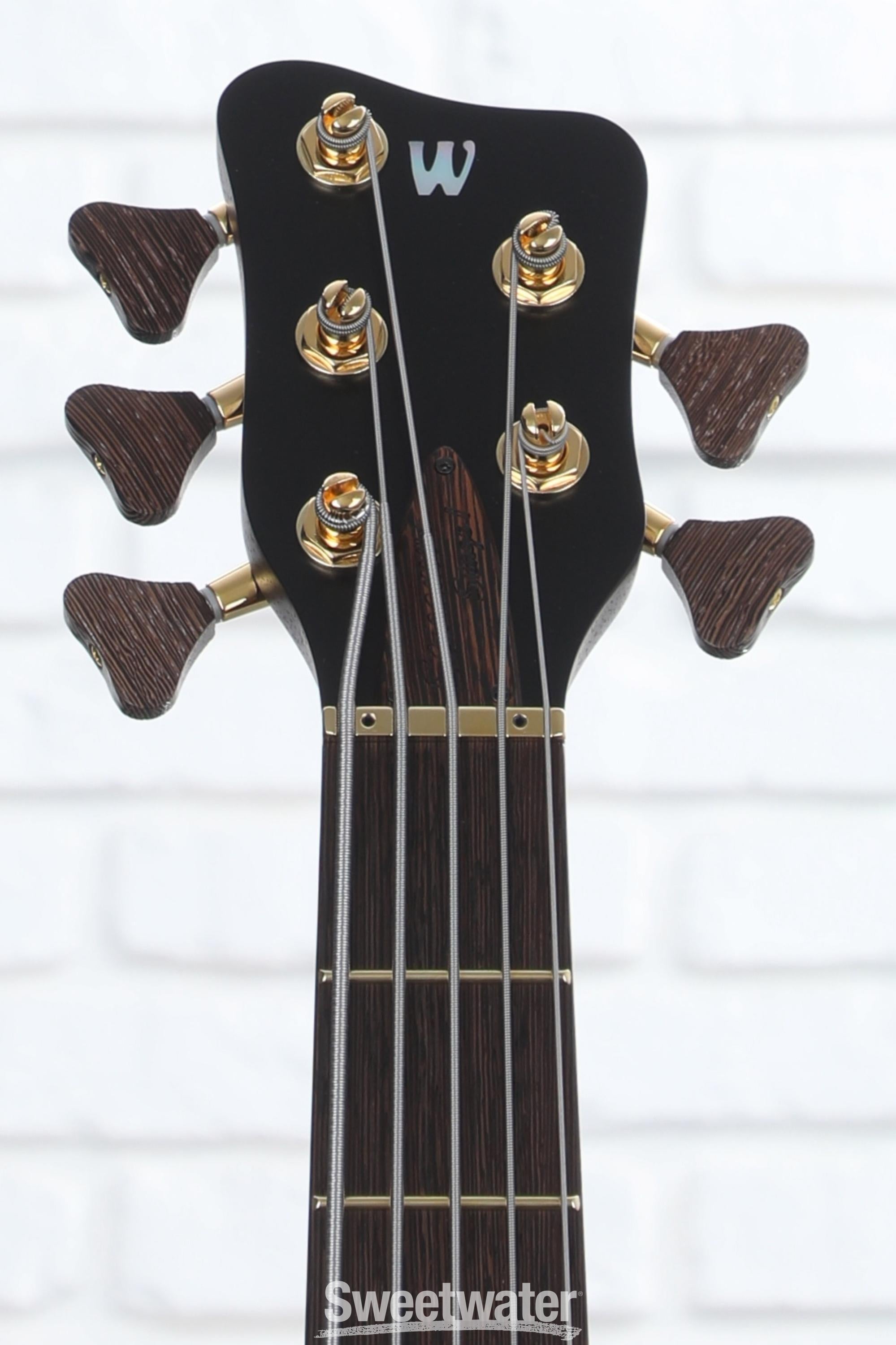Warwick Masterbuilt Streamer Stage I 5-string Broadneck Electric Bass Guitar - Turquoise Blue Transparent Satin