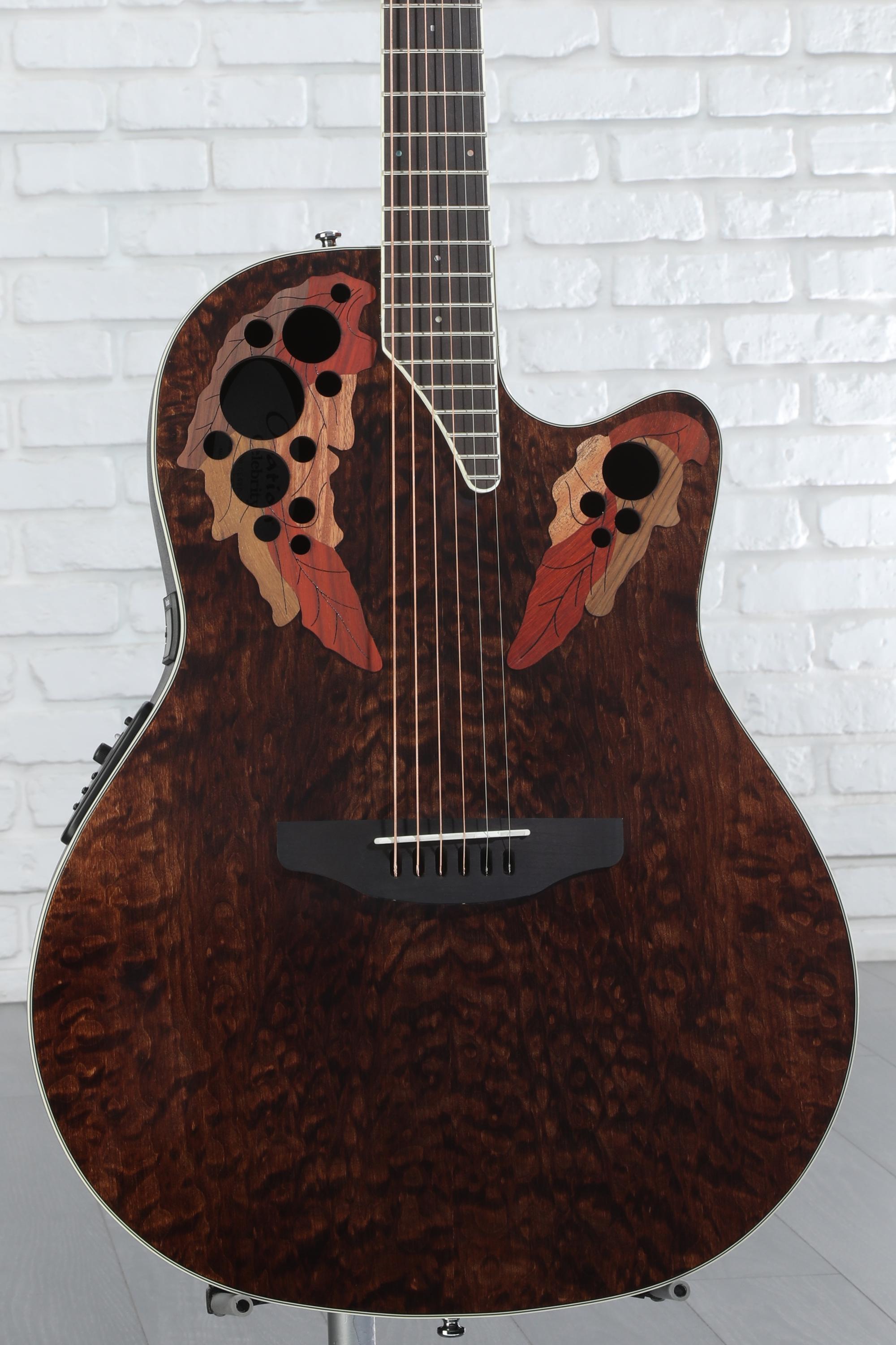 Ovation Celebrity Elite CE48P-TGE Super Shallow Acoustic-Electric Guitar -  Tiger Eye