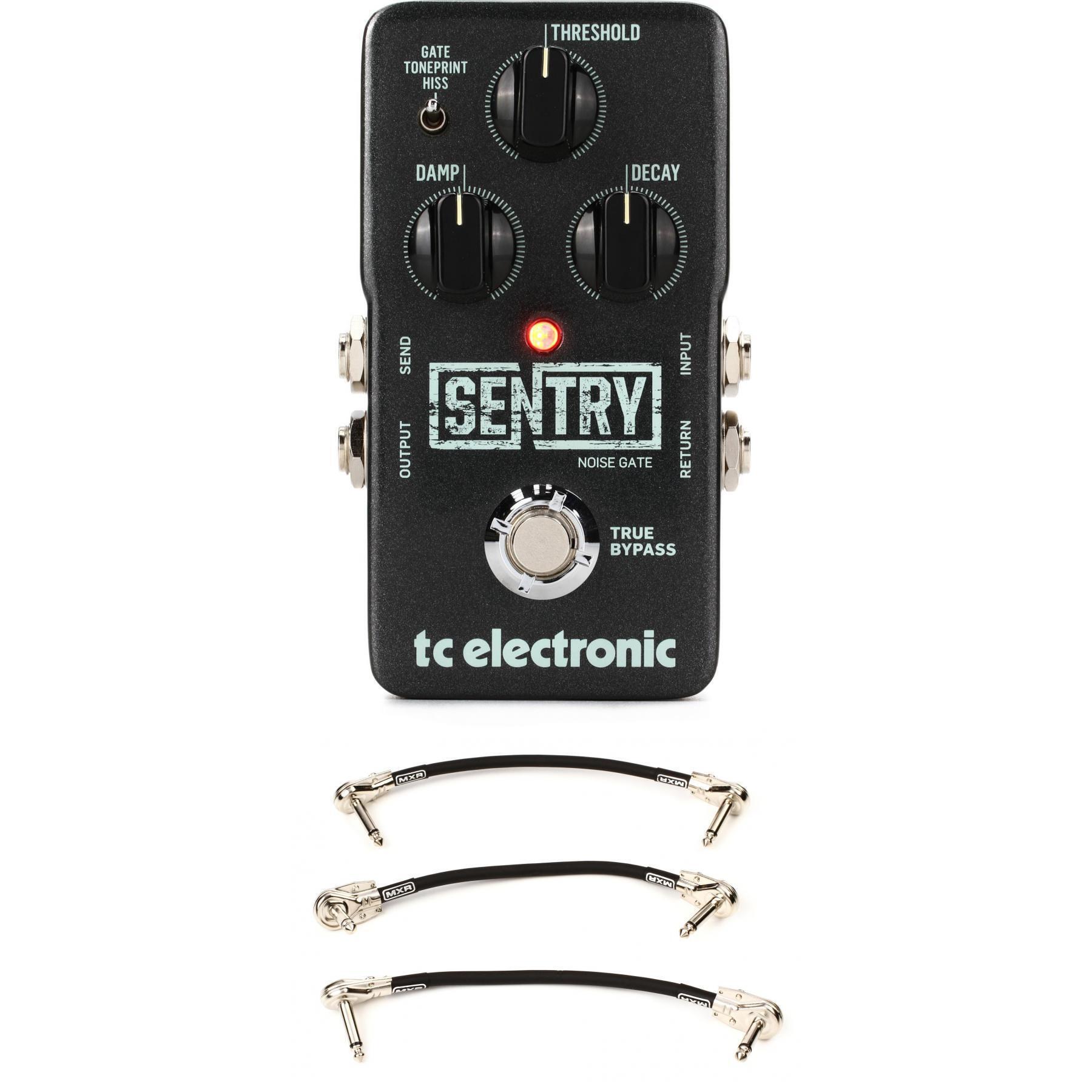 TC Electronic Sentry Noise Gate Pedal with 3 Patch Cables