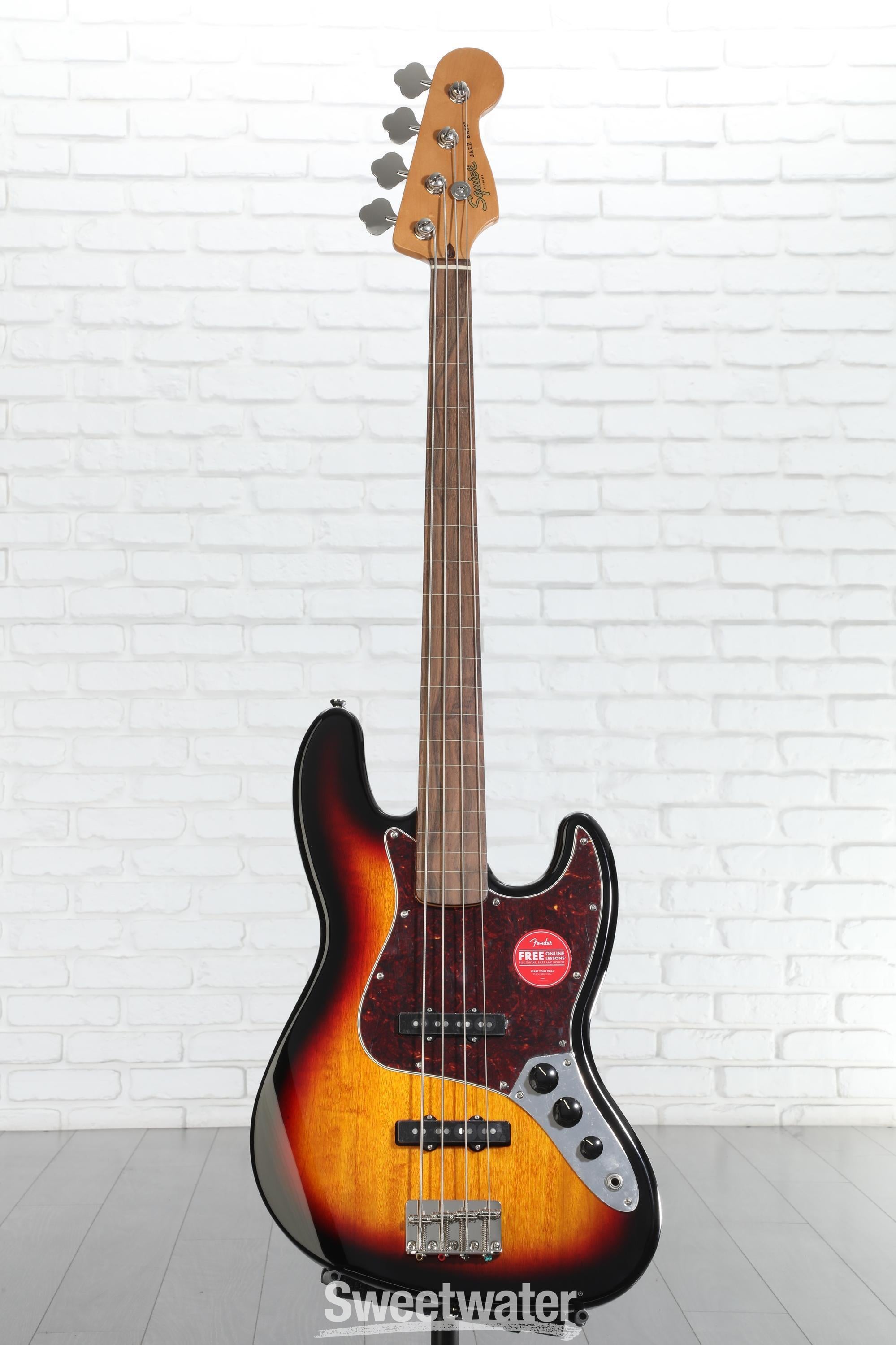 Squier Classic Vibe '60s Fretless Jazz Bass - 3-Tone Sunburst