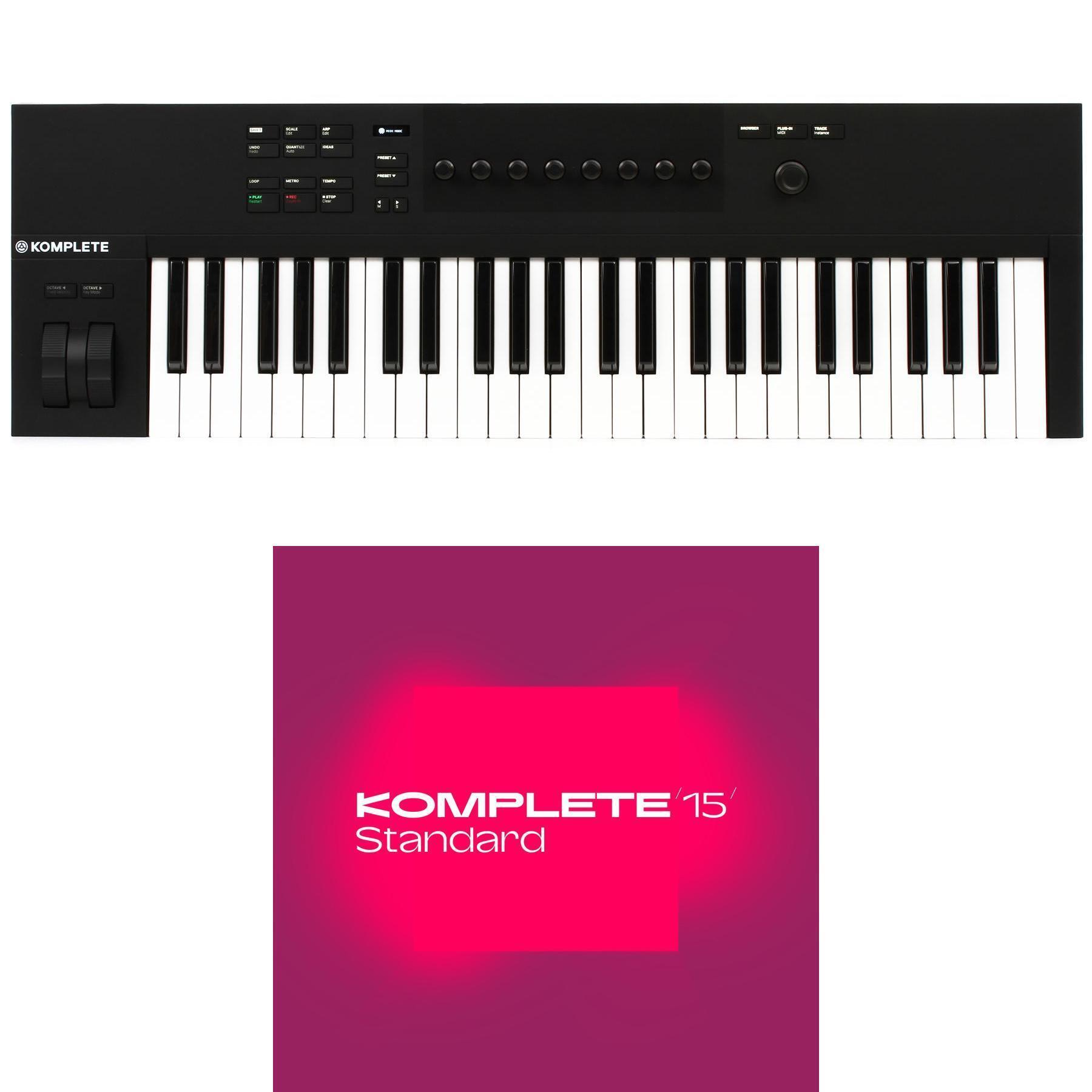 Native Instruments Komplete Kontrol A49 Smart Keyboard Controller with  Komplete Standard