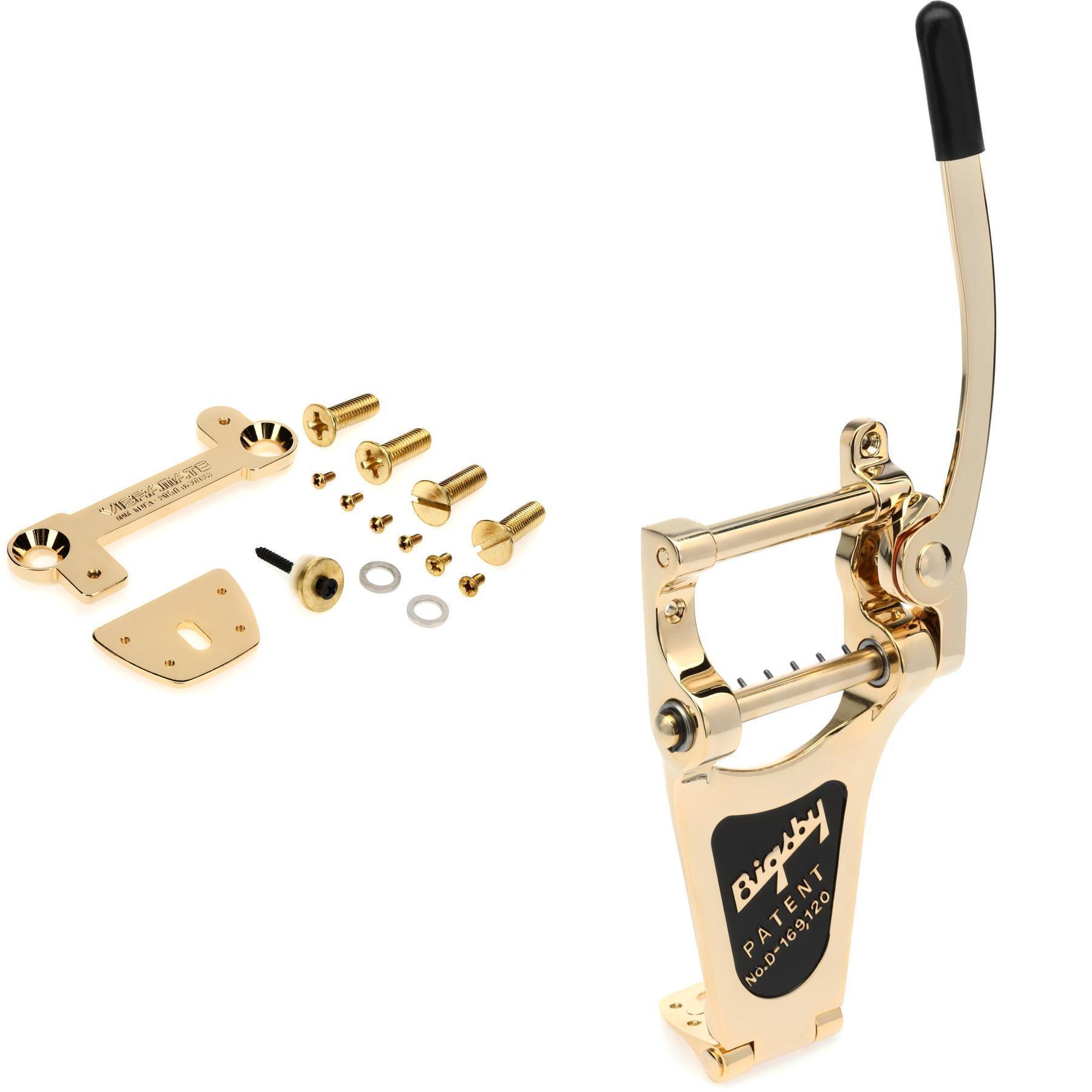 Vibramate V7 and Bigsby B7 Vibrato Tailpiece for Gibson Les Paul - Gold