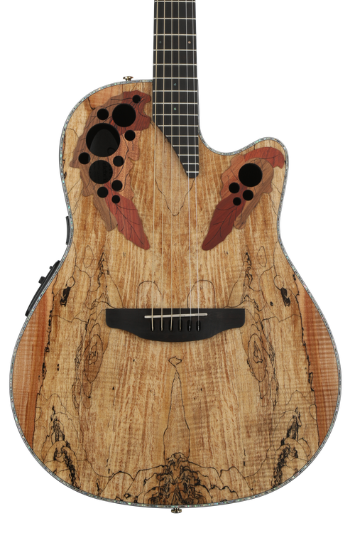 Ovation Celebrity Elite Plus CE44P-SM Mid-Depth Acoustic-Electric Guitar -  Natural Spalted Maple