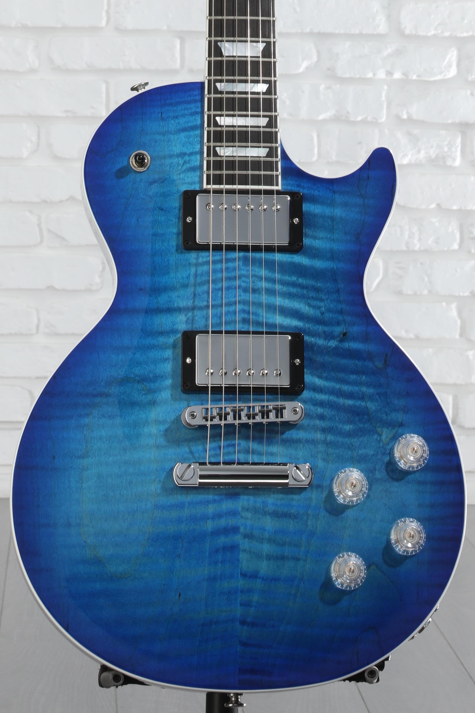 ギター Gibson Modern Les Paul Cobra Blue Gibson Les Paul Modern Figured Electric Guitar - Cobalt