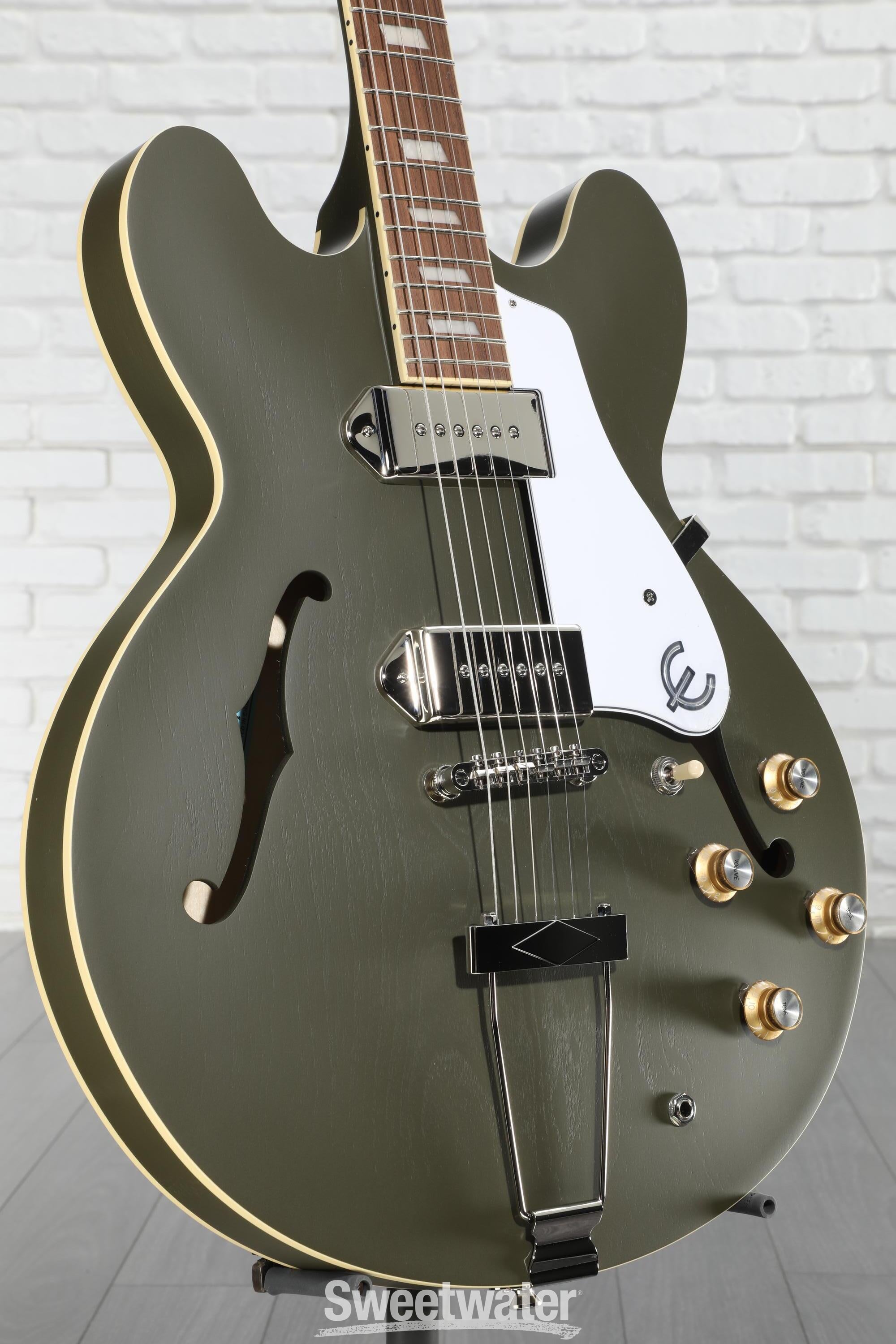 Epiphone Casino Worn Hollowbody - Worn Olive Drab | Sweetwater