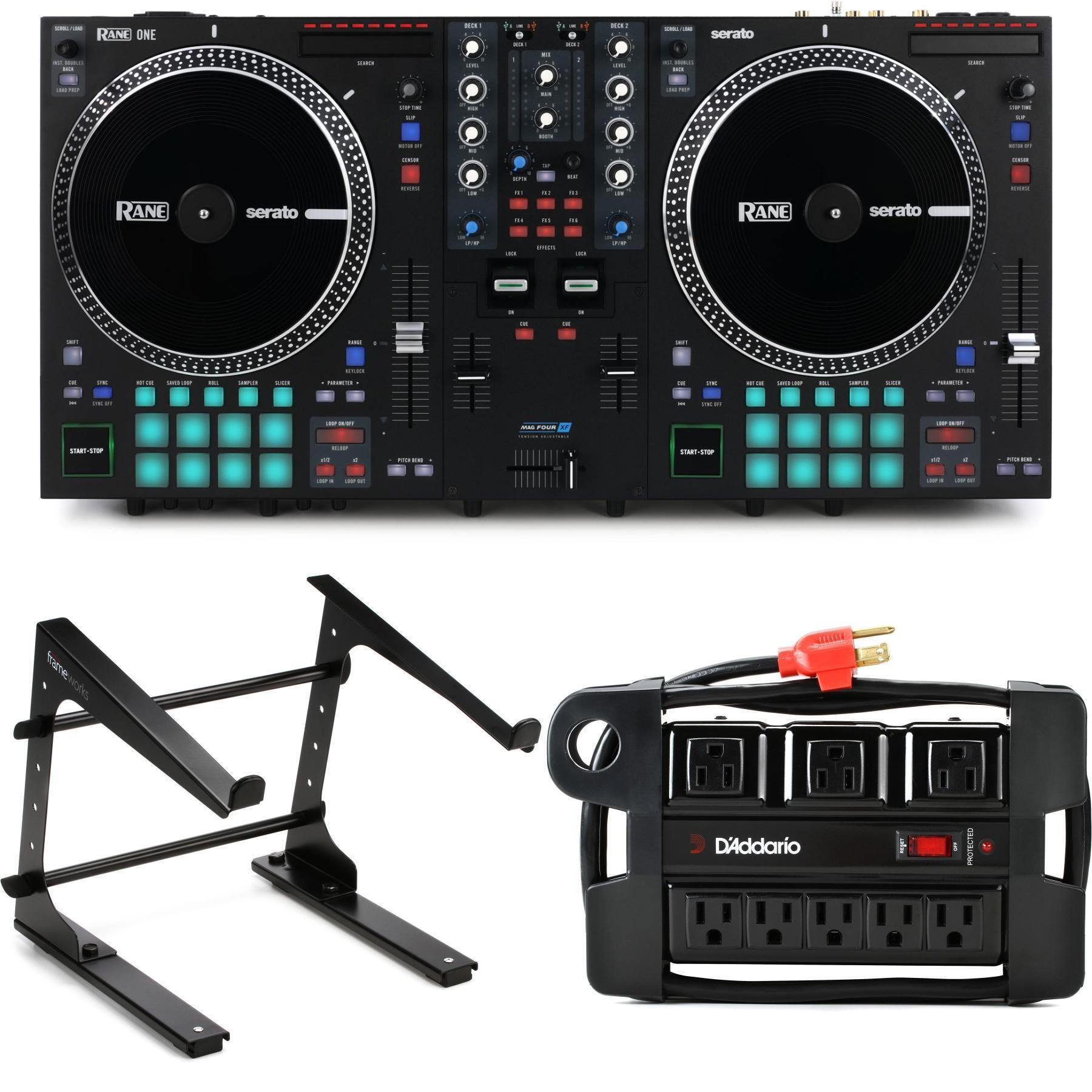 Rane One 2-channel Motorized DJ Controller with Laptop Stand and Power  Block | Sweetwater