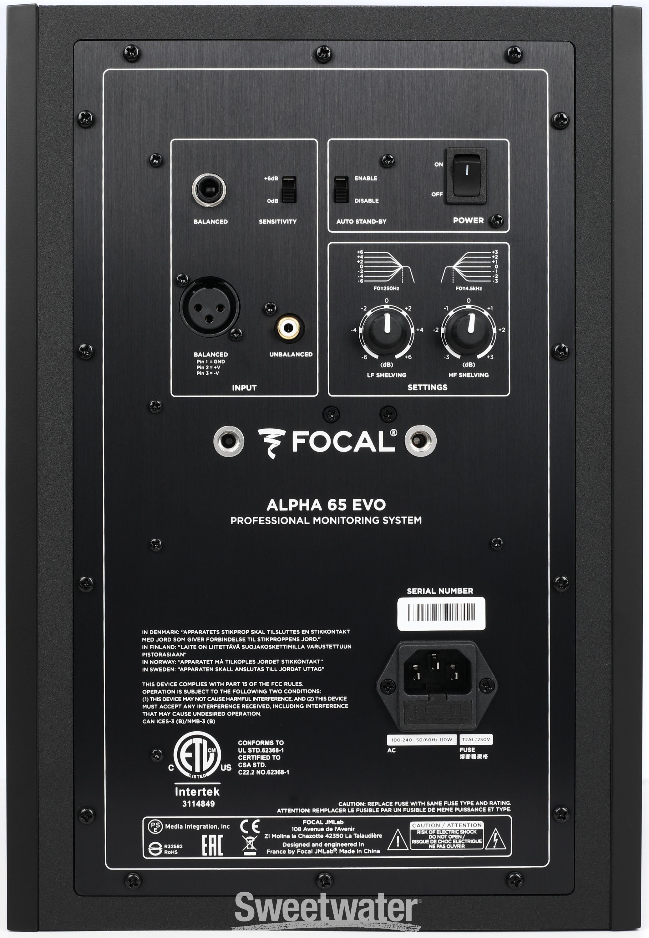 Focal Alpha 65 Evo 6.5 inch Powered Studio Monitor | Sweetwater