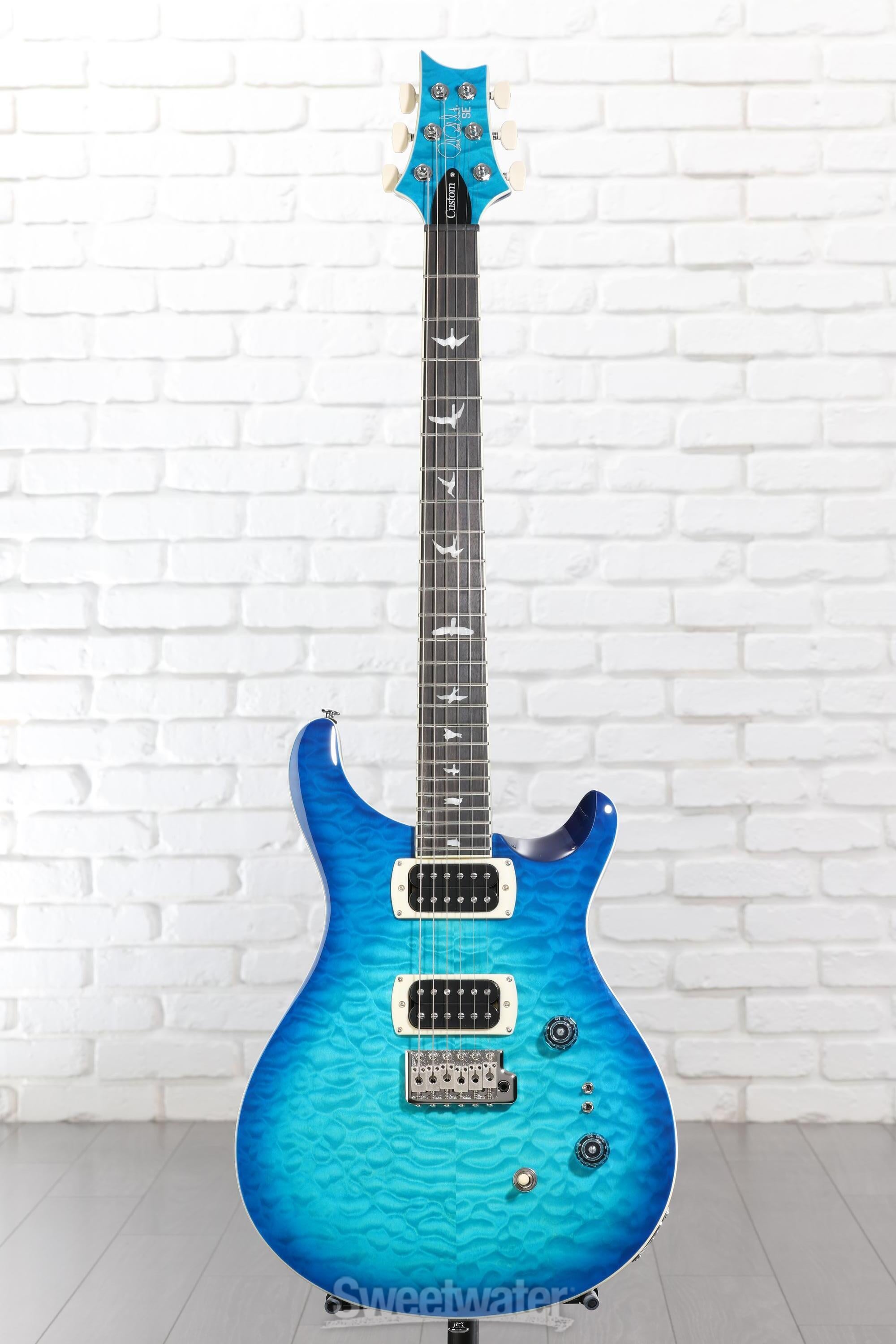 PRS SE Custom 24-08 Quilt Electric Guitar - Lake Blue | Sweetwater