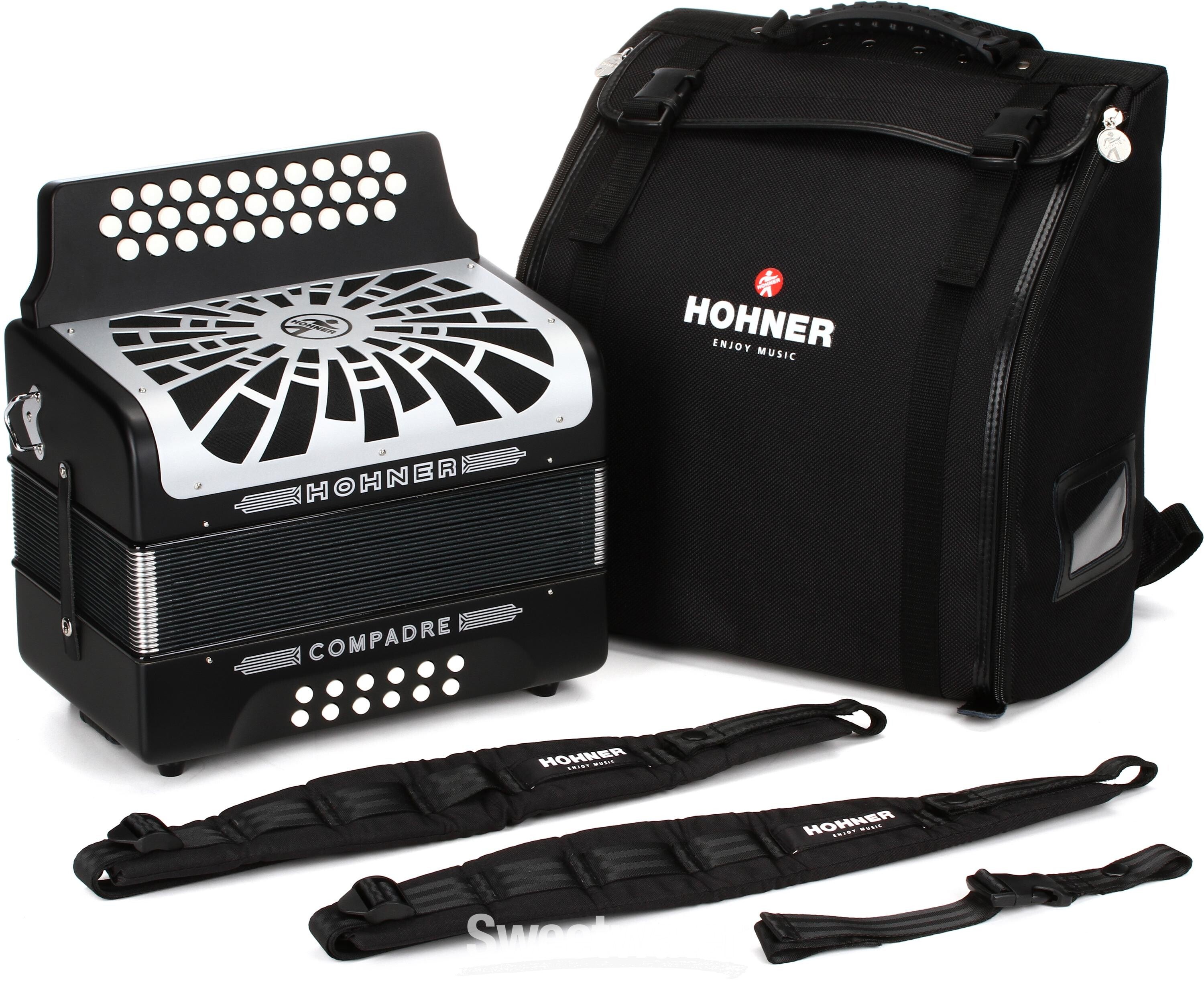 Hohner Compadre Diatonic Accordion - Keys of G/C/F - Black