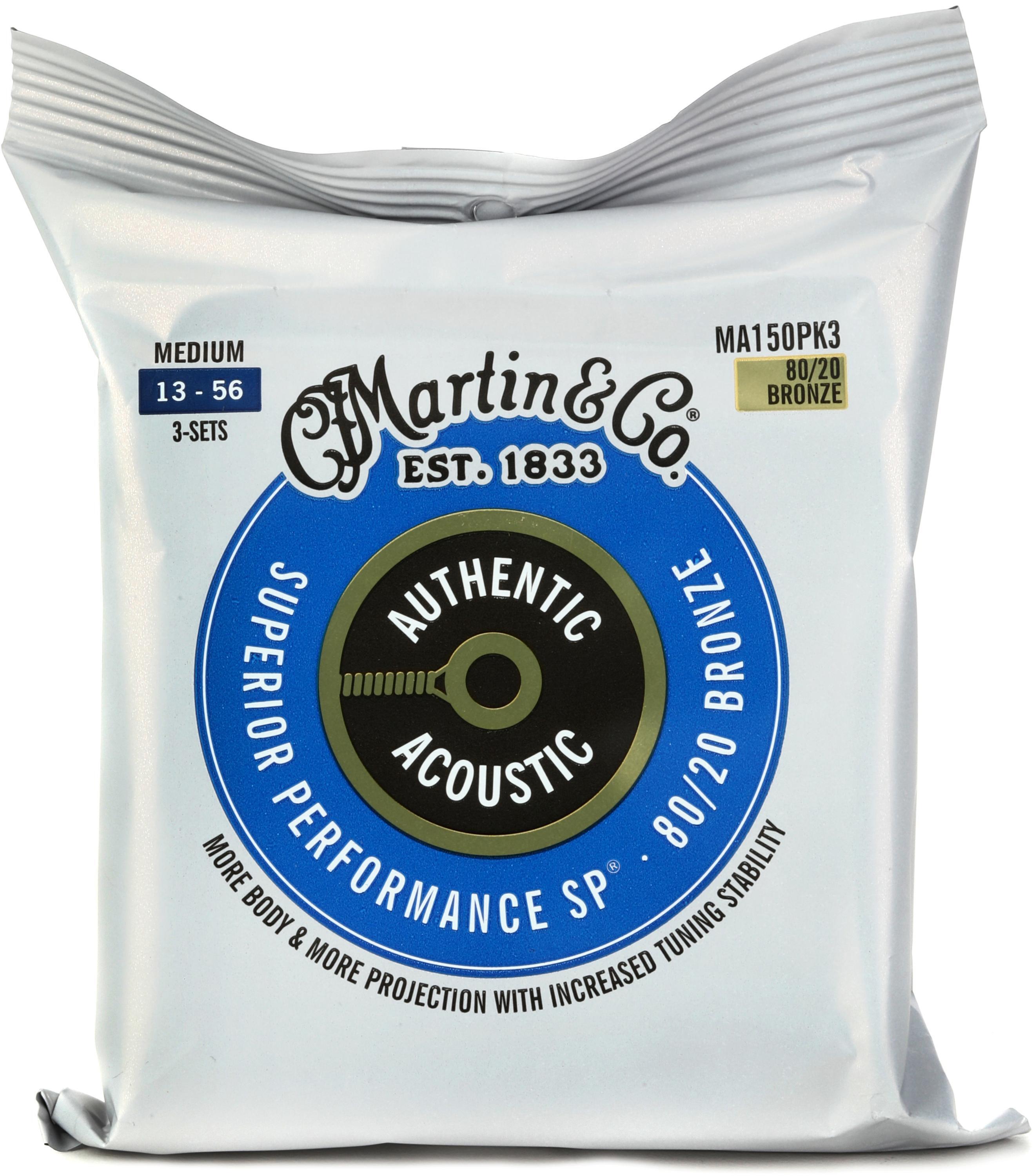 MARTIN MA150 Superior Performance Bronze Medium アコースティックギター弦×5セット Acoustic Guitar Strings Martin MA150 Authentic Acoustic Superior