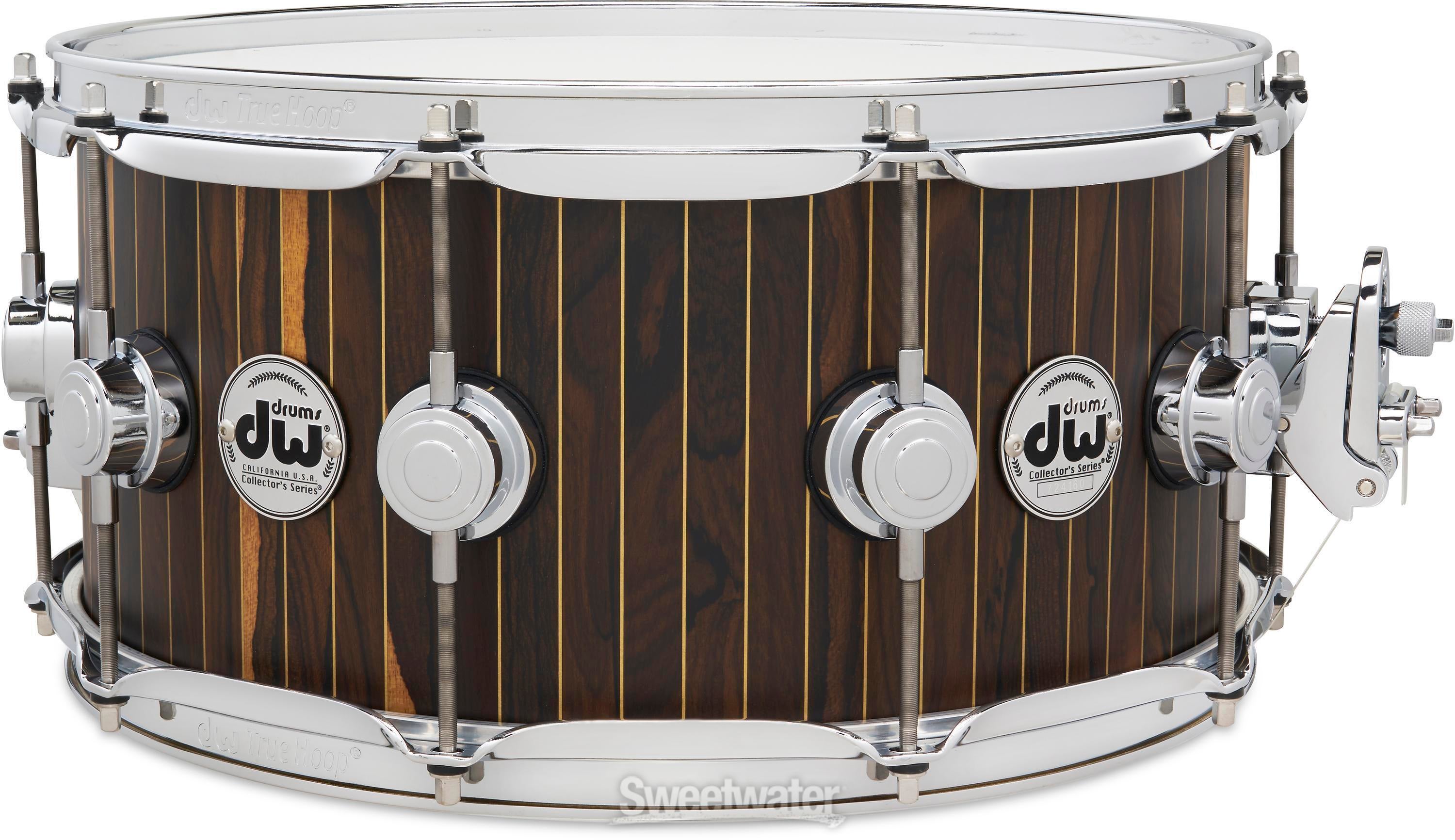 DW Limited-edition Collector's Series Maple Snare Drum - 6.5 inch x 14  inch, Brass Pinstripe Ziricote