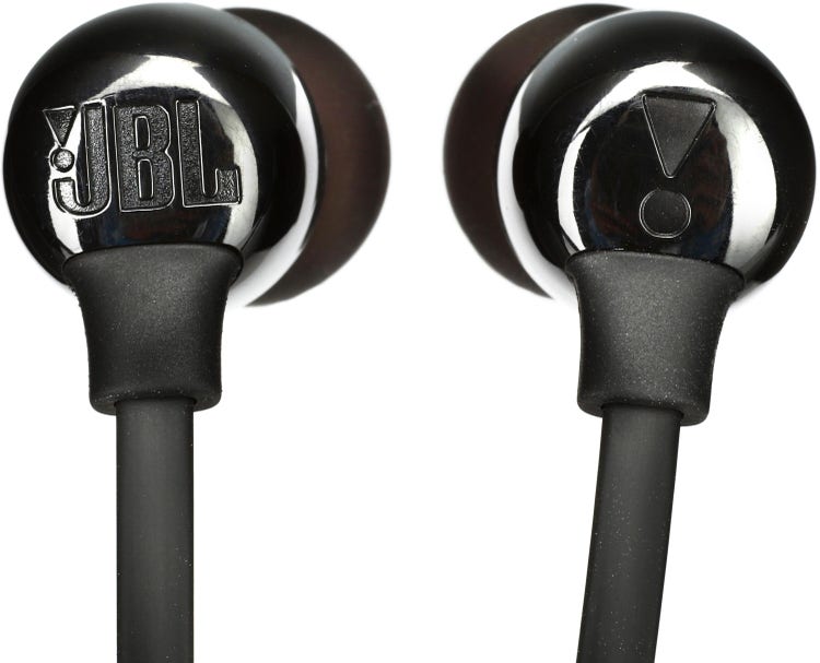 Two JBL T110 in-Ear with Built-in Microphone Headphones Black 