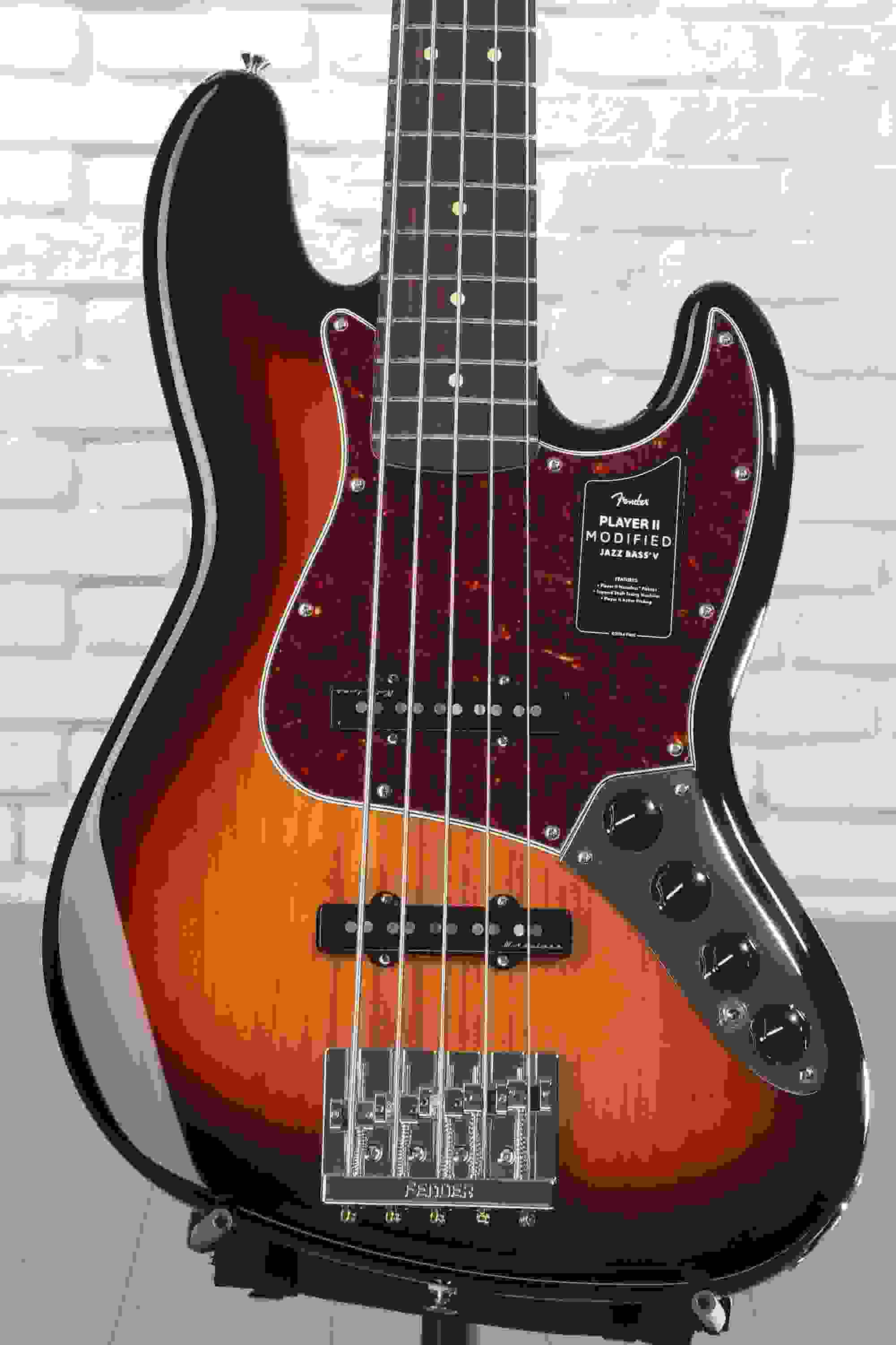 Fender Player II Modified Active Jazz Bass V - 3-tone Sunburst, Rosewood Fingerboard