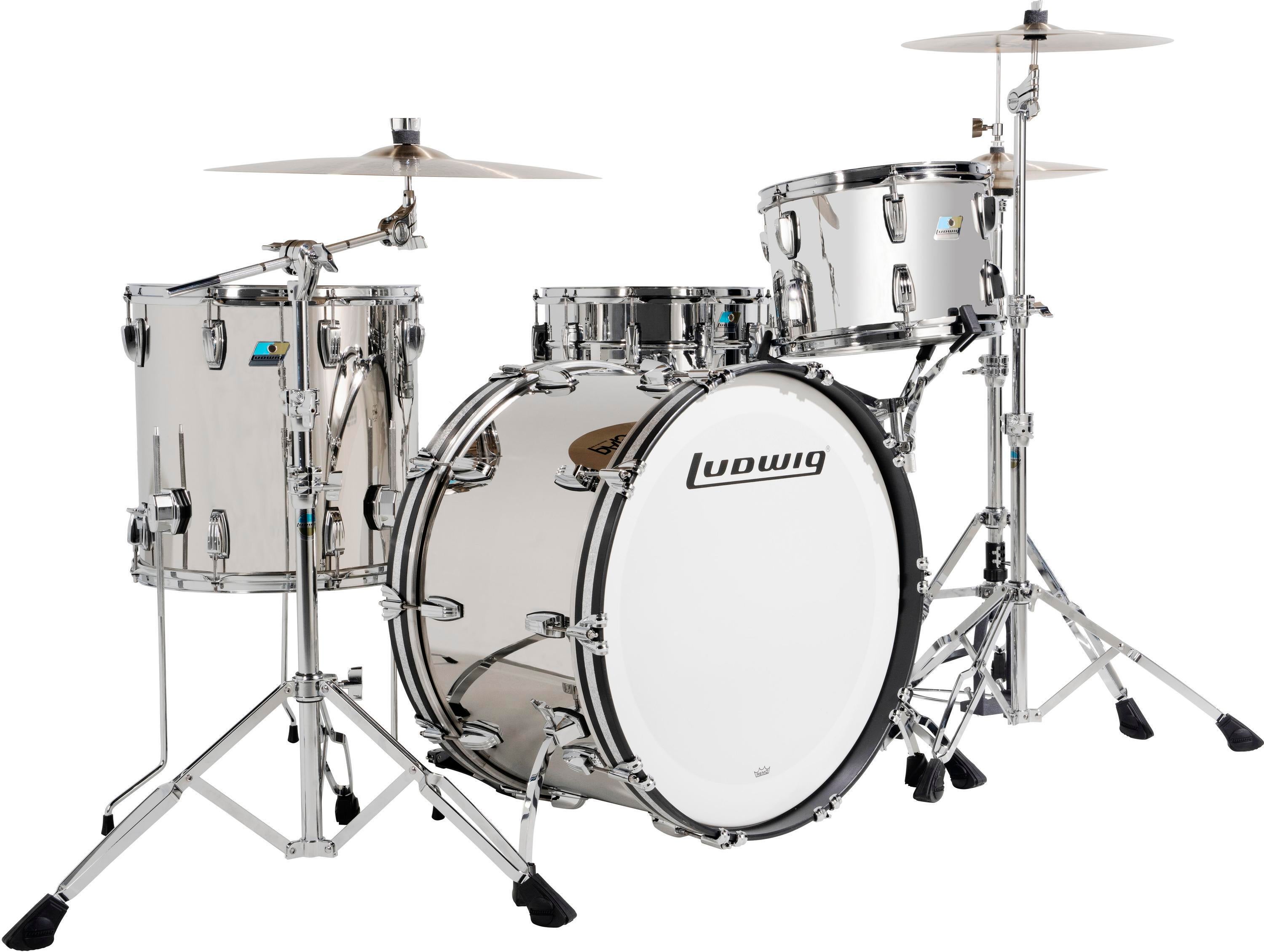 Photo of Ludwig 50th Anniversary Limited Stainless Steel 3-piece Shell Pack