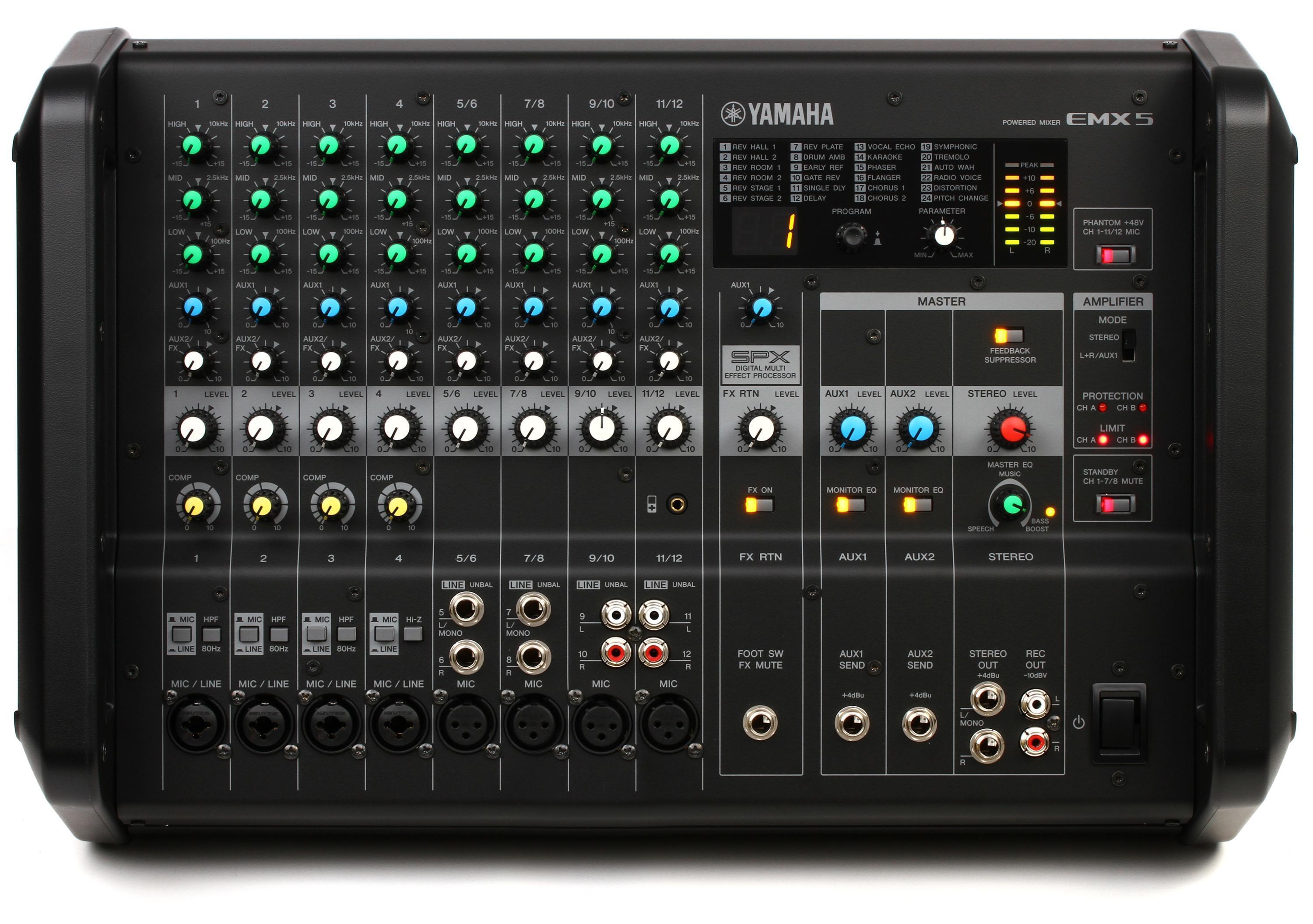 Yamaha EMX5 12-channel 1260W Powered Mixer | Sweetwater