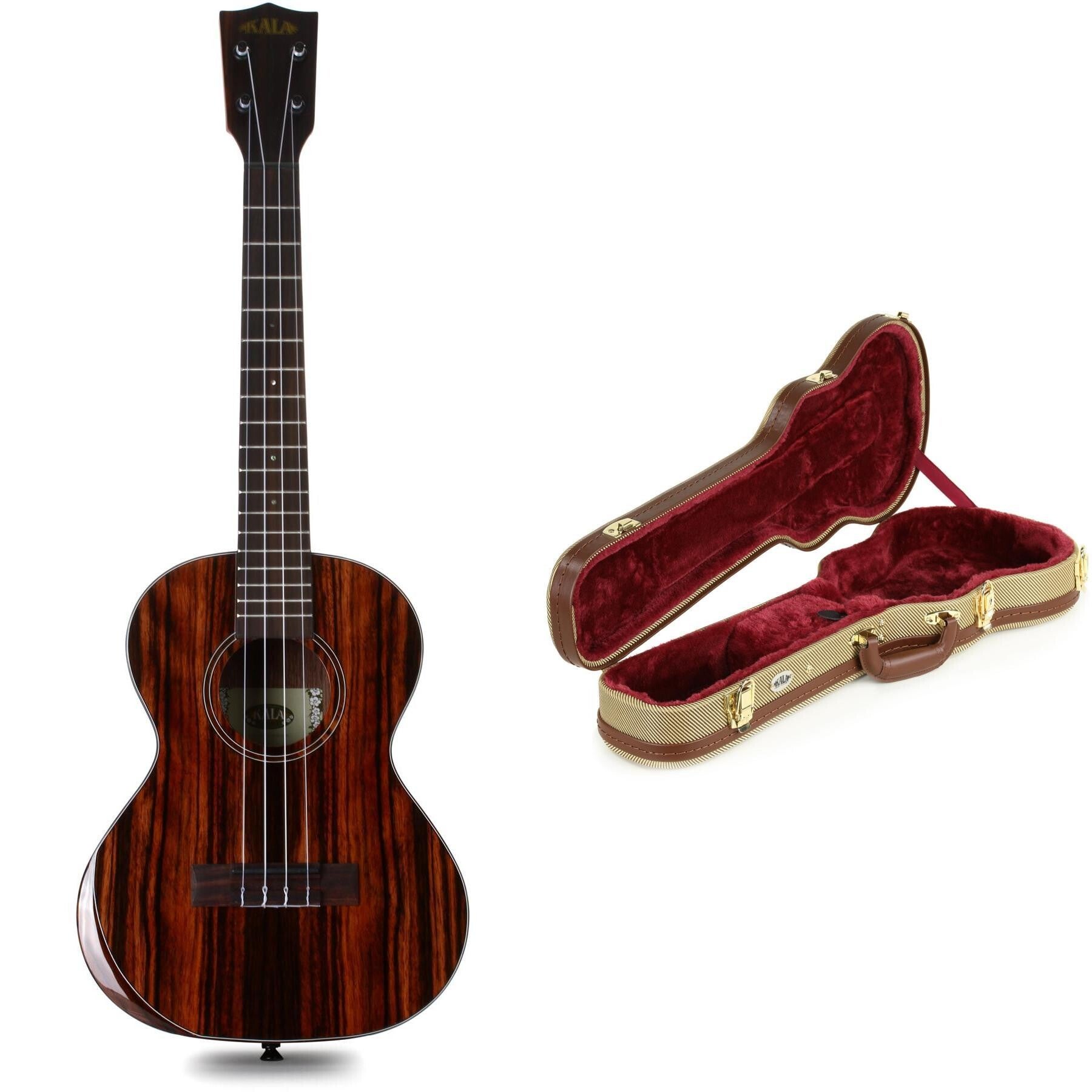 Kala KA-PX-EBY-T Premier Exotic Ebony Tenor Ukulele with Hard Case