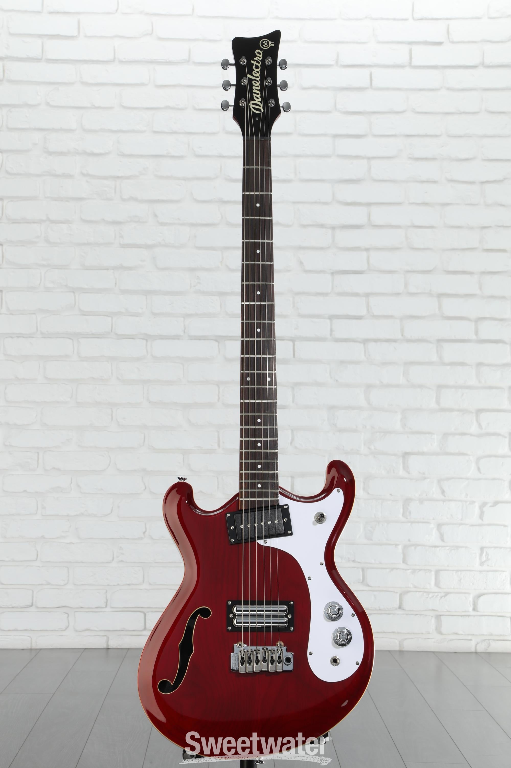 Danelectro 66BT Baritone Electric Guitar - Transparent Red