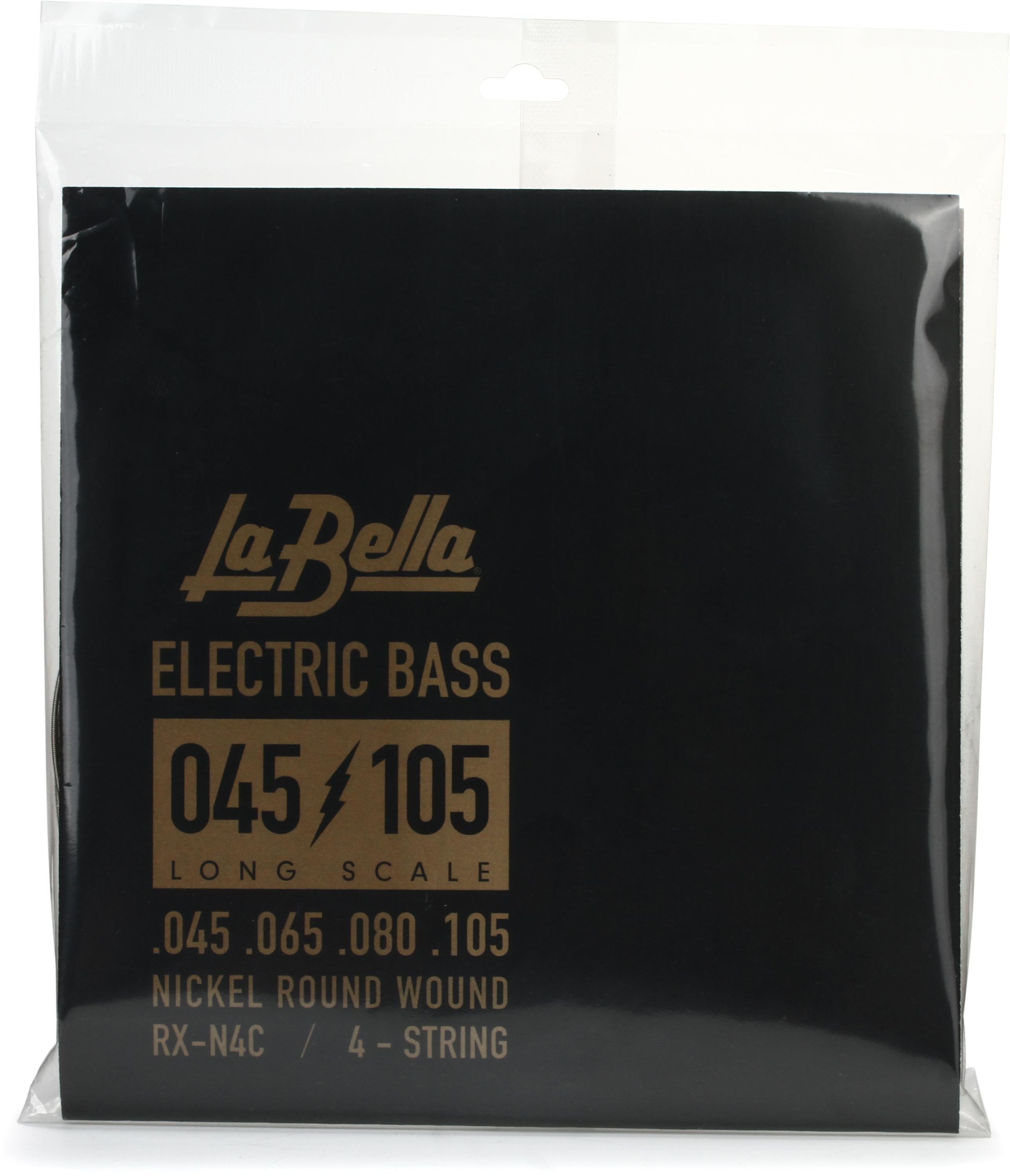 Photo of La Bella RX-N4C Rx Nickel Roundwound Bass Guitar Strings - .045-.105 Long Scale 4-string
