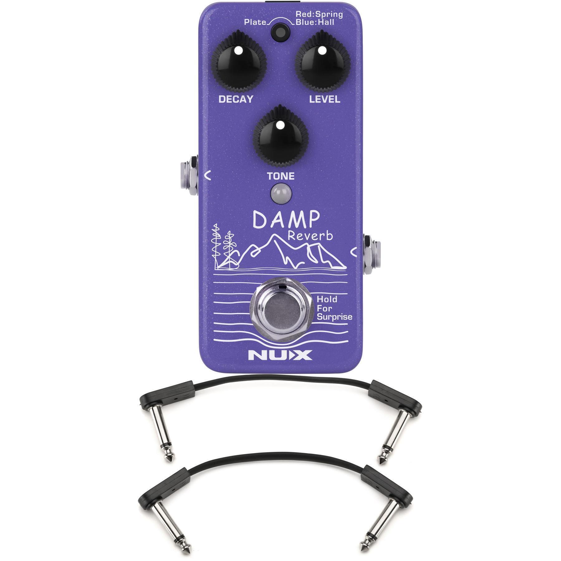 Photo of NUX Damp Mini Reverb Pedal with EBS Patch Cables