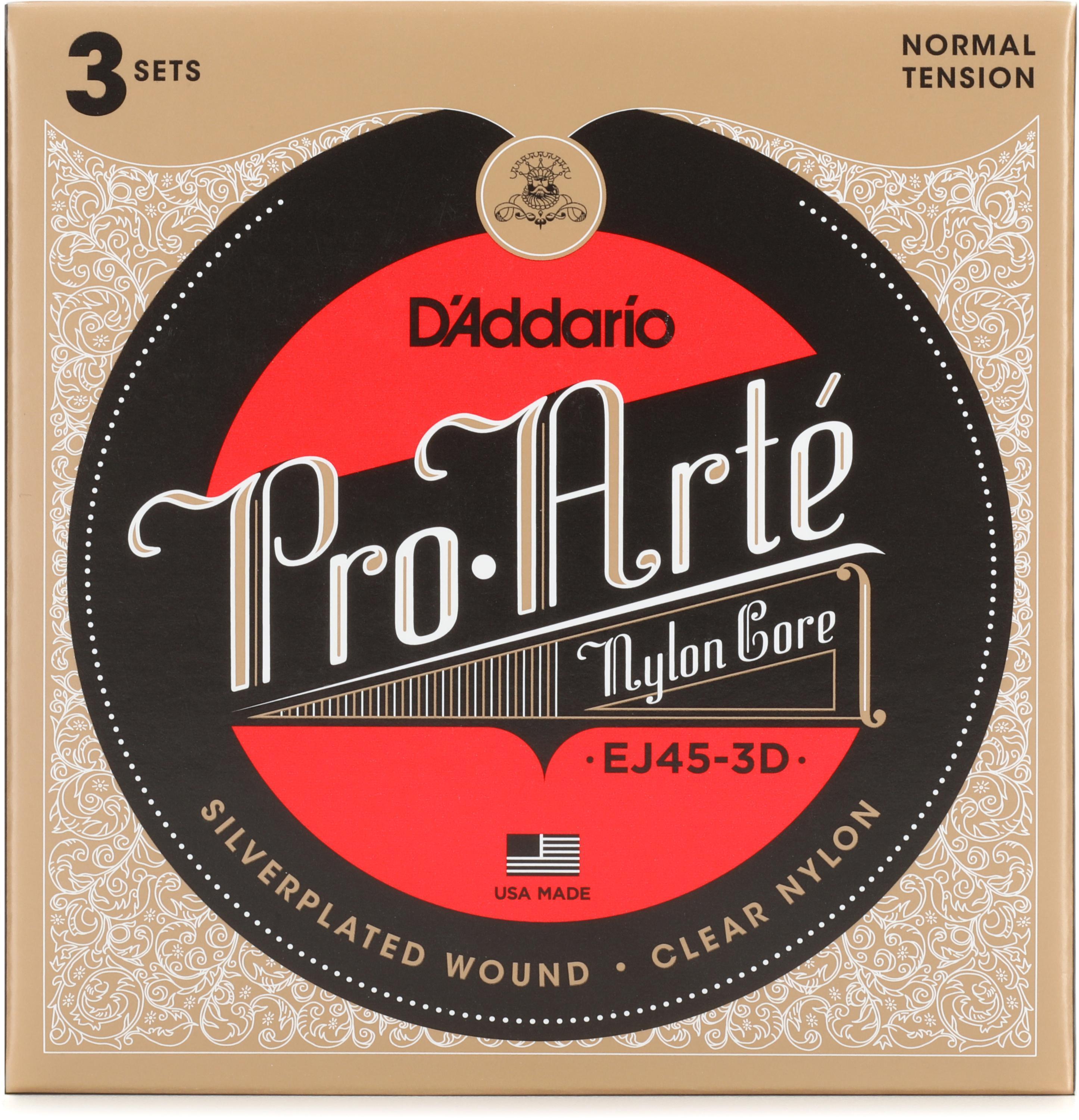 D'Addario EJ45-3D Pro-Arte Silver-Plated Classical Guitar