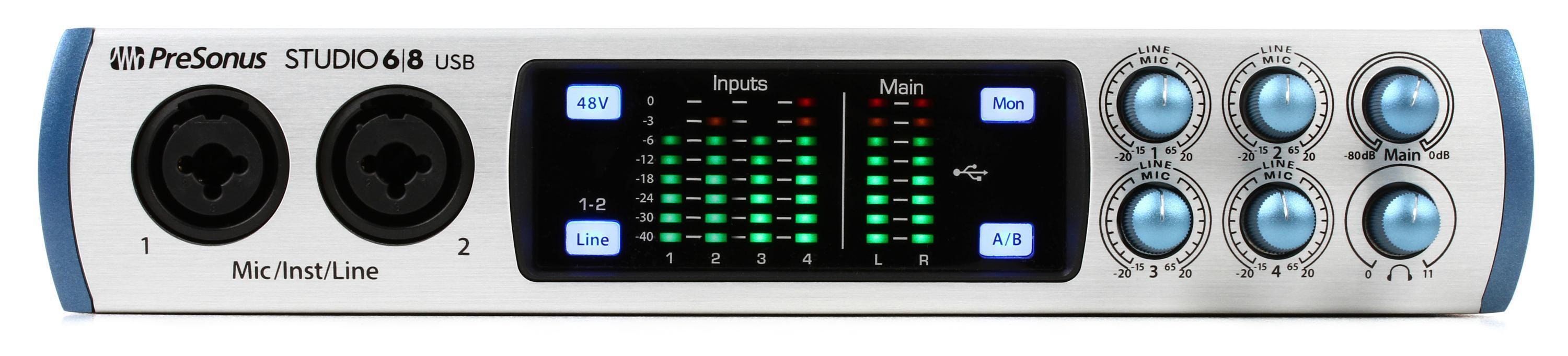 PreSonus Studio6/8 オーディオインターフェイス PreSonus Studio 6|8 USB 6x6 USB Audio Interface with 4 XMAX