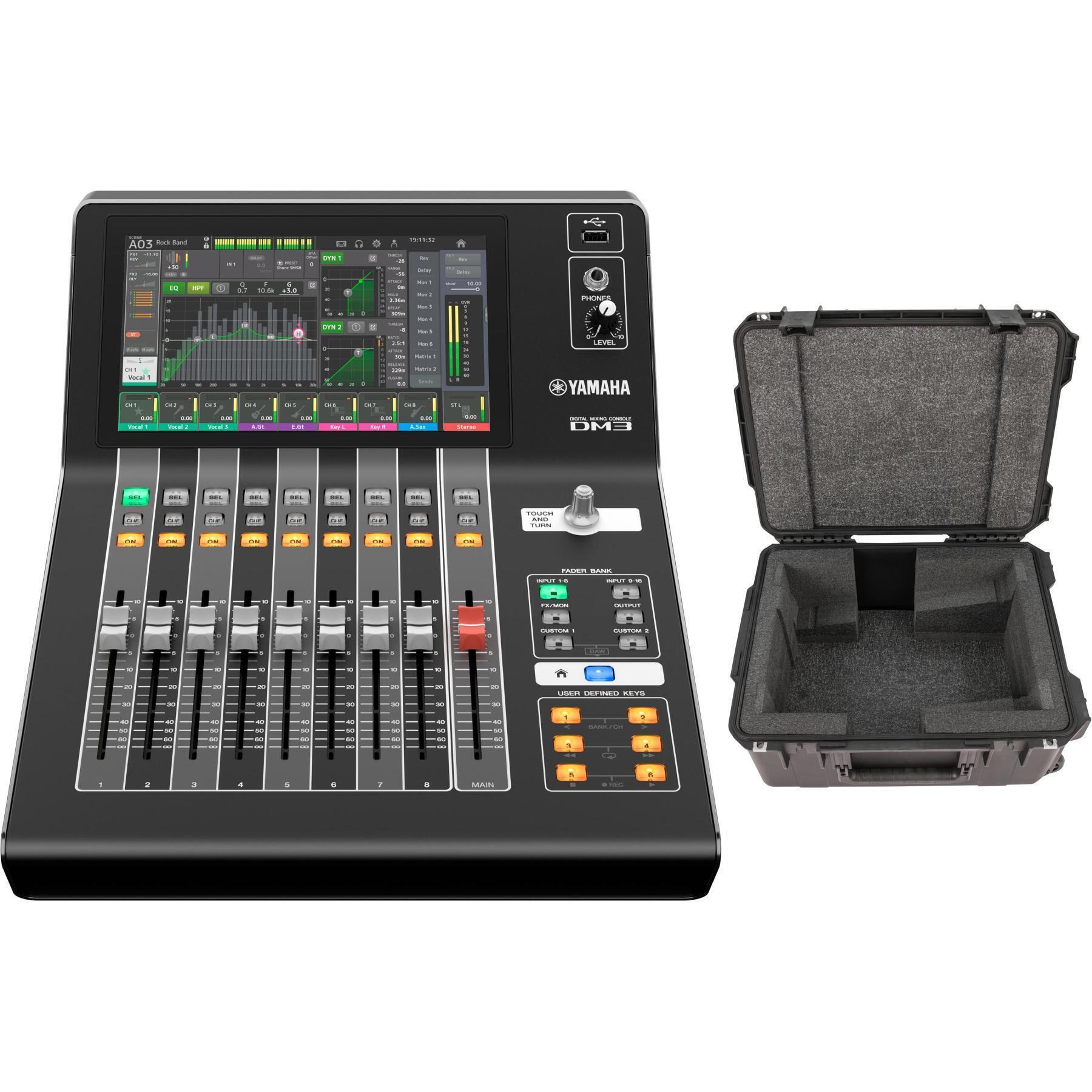 Yamaha DM3-D 22-channel Digital Mixer with Dante and SKB iSeries Case