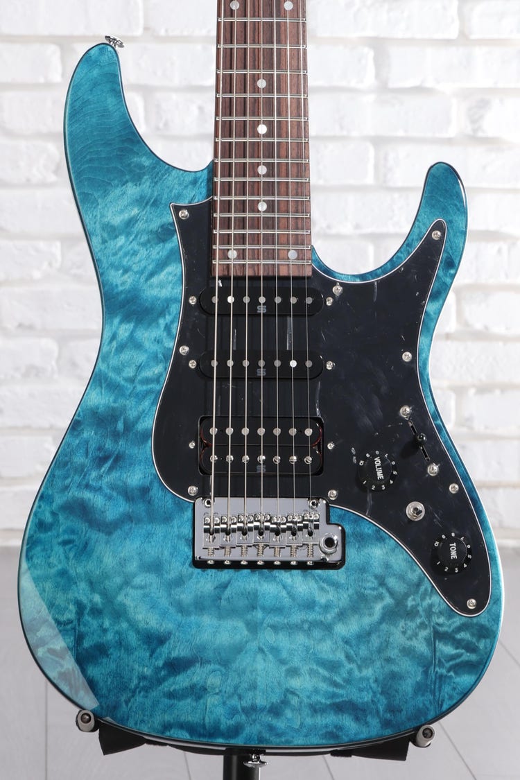 Ibanez Premium AZ447P1QM 7-string Electric Guitar - Cosmic Blue