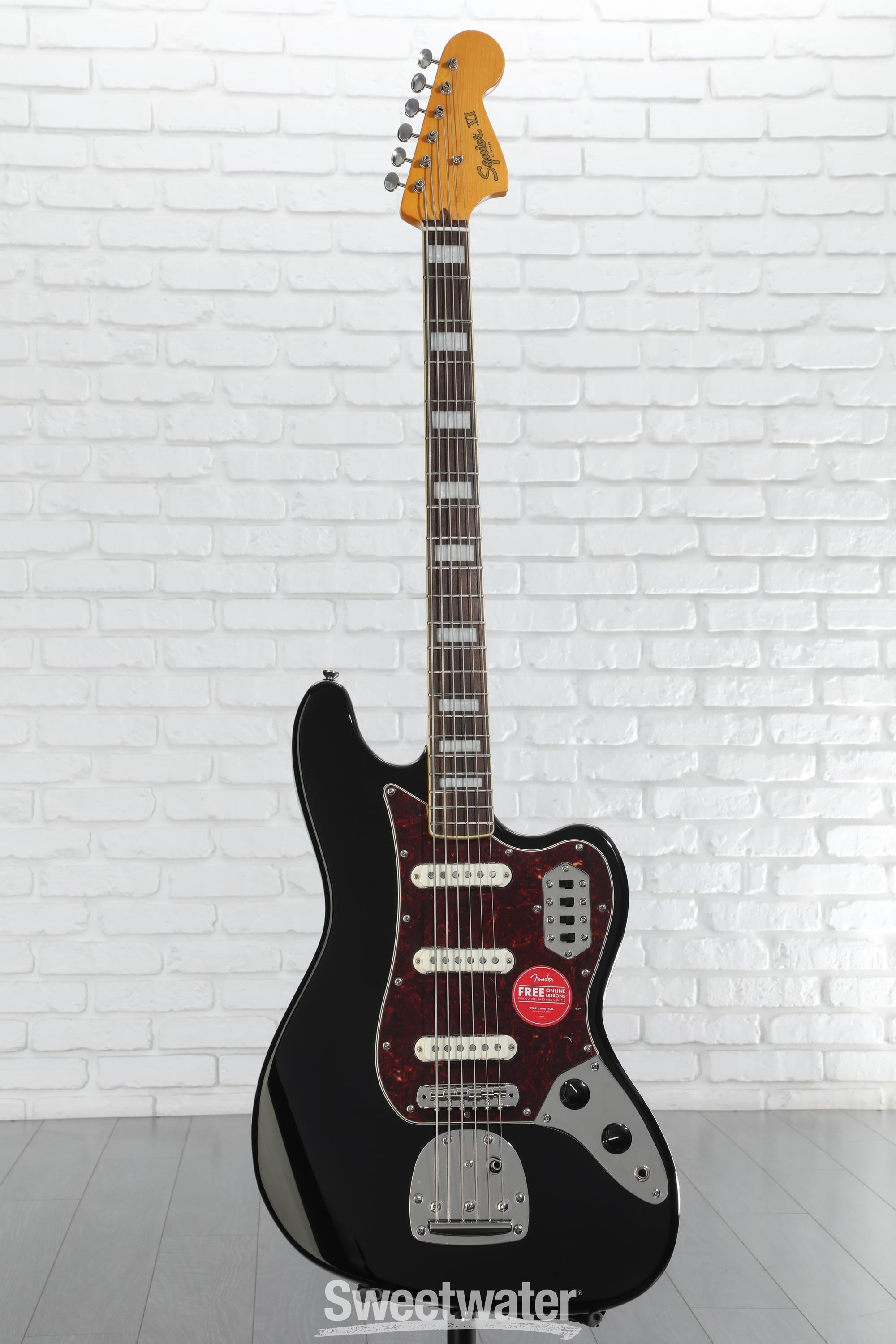 Squier Classic Vibe Bass VI Guitar - Black | Sweetwater