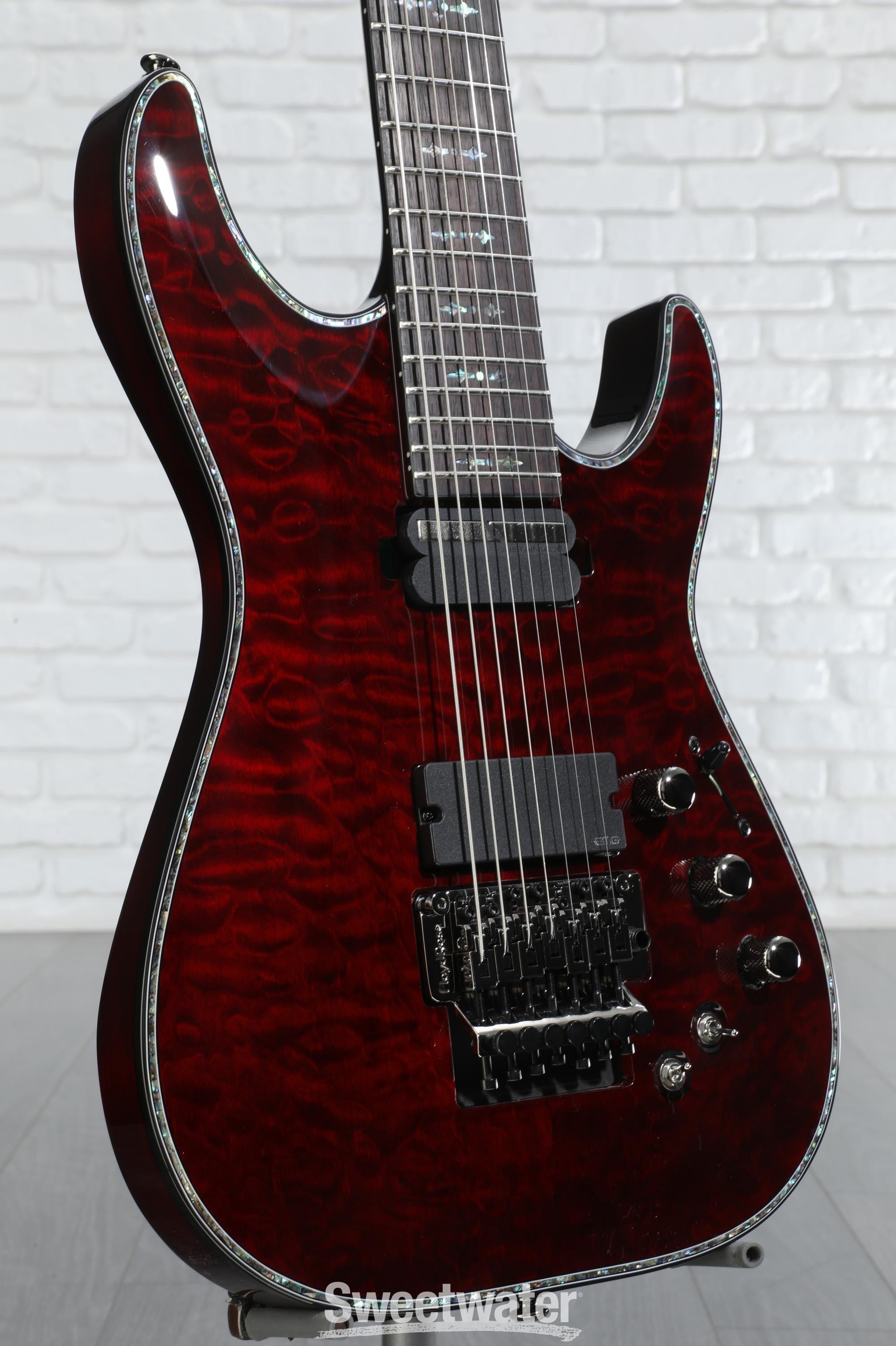 Schecter Hellraiser C-7 FR-S Electric Guitar - Black Cherry  