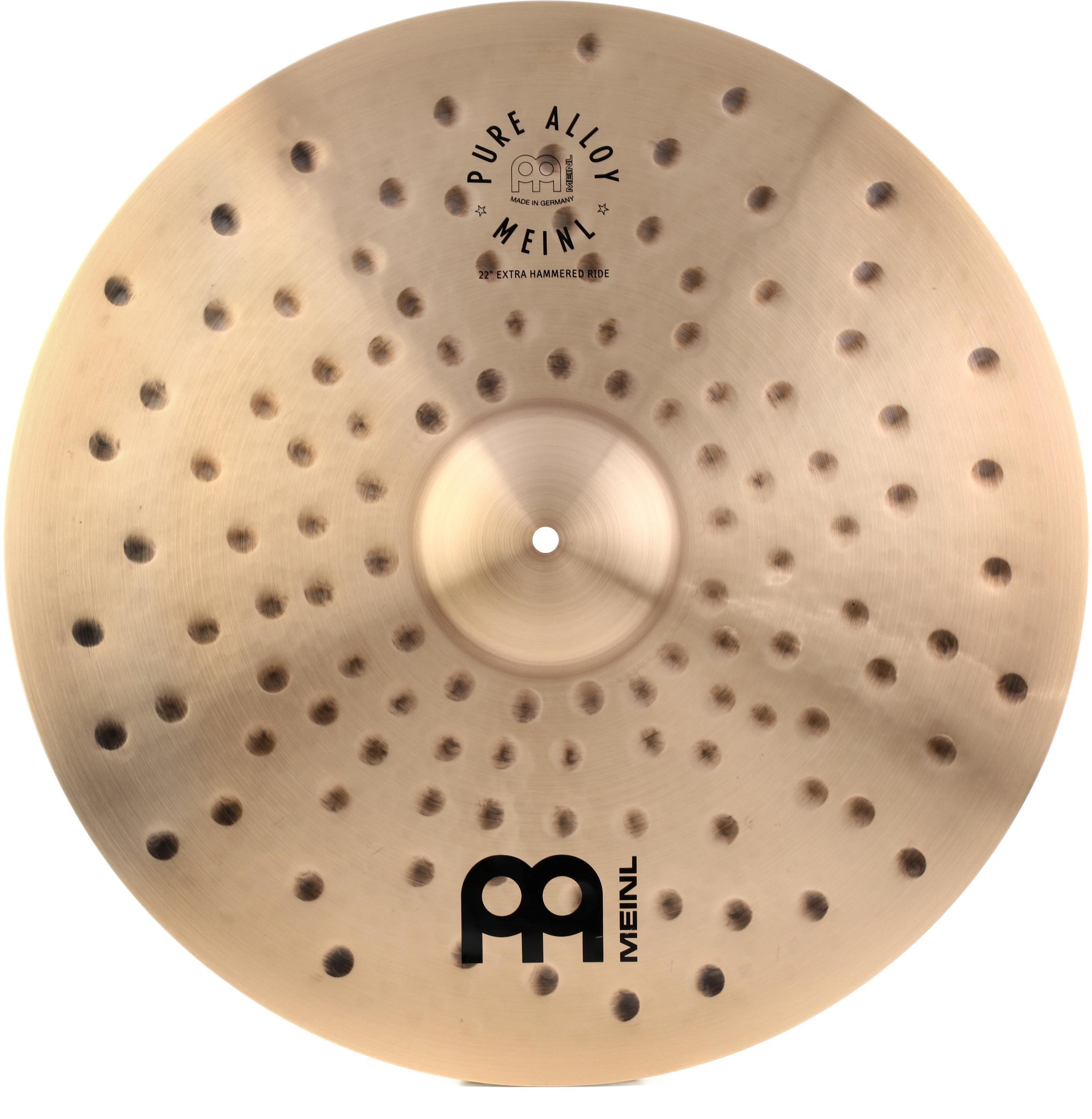 Meinl Cymbals Pure Alloy Ride Cymbal - 22 inch, Extra Hammered