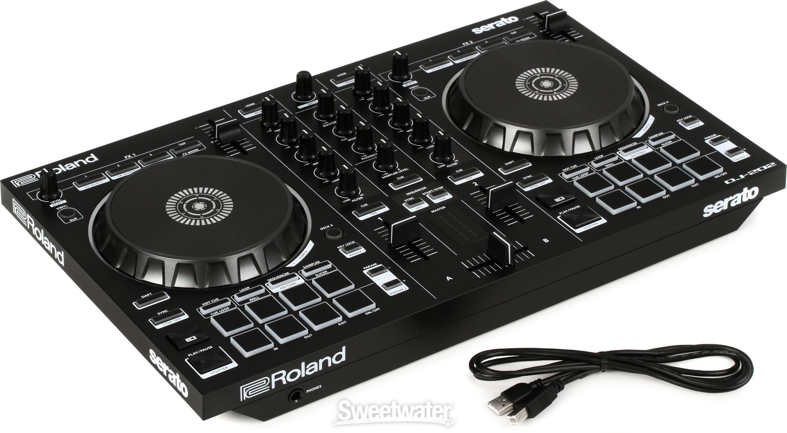 Roland DJ-202 4-deck Serato DJ Controller with Drum Machine | Sweetwater