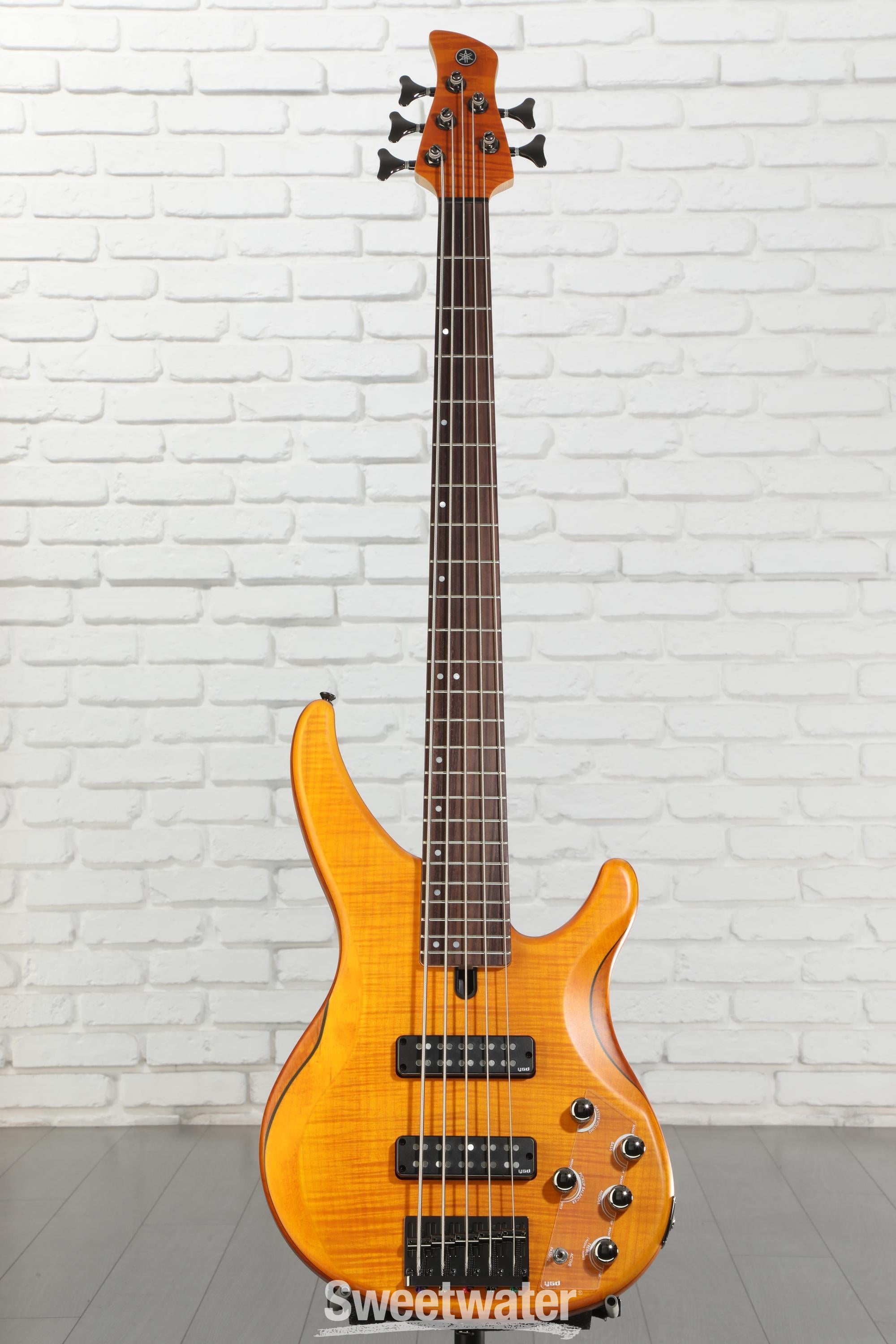 Yamaha TRBX605FM 5-string Bass Guitar - Matte Amber | Sweetwater