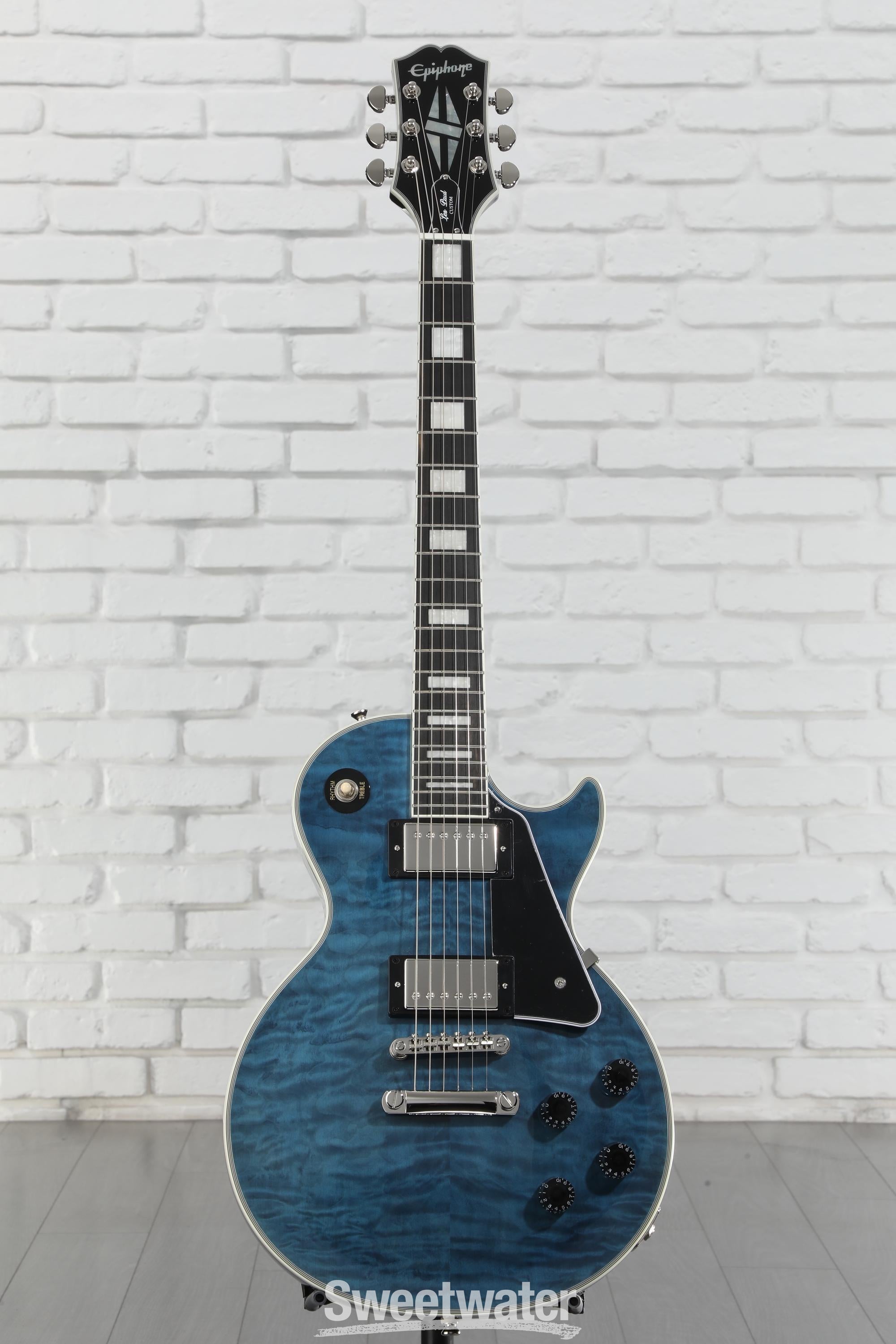 ギター Epiphone Les Paul Quilt Viper Blue Epiphone Les Paul Custom Quilt Viper Blue - What To Know