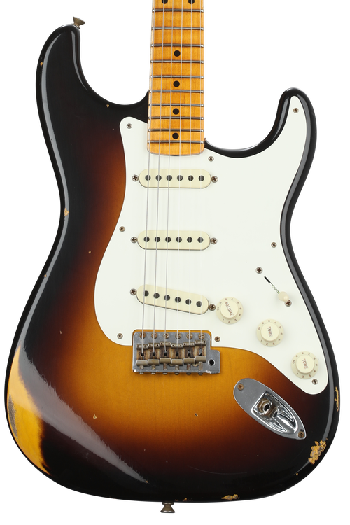 ★Custom HardRelic Sunburst Stratocaster★ Fender USA Strat Plus Deluxe Reliced Sunburst Finish 1995 W