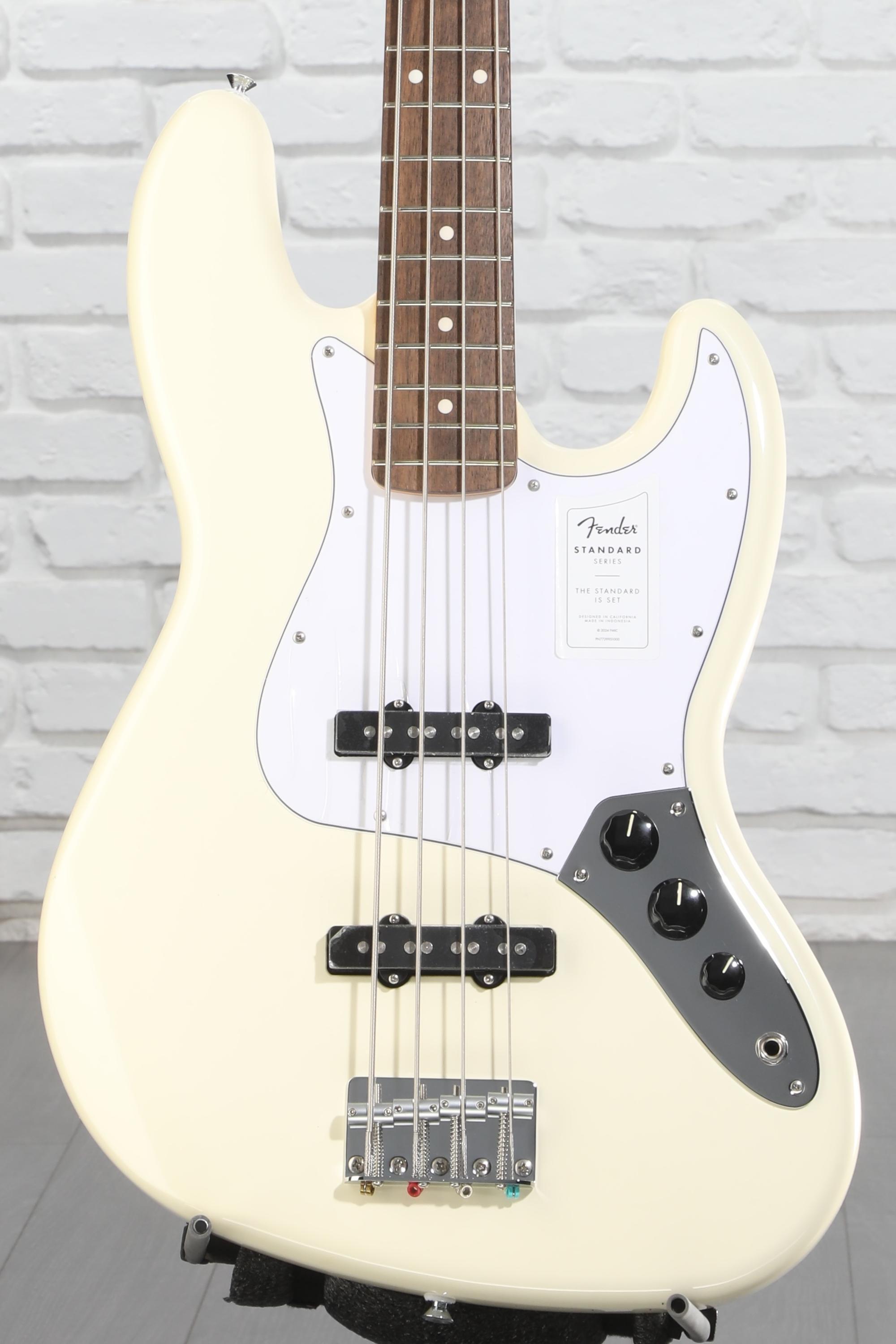 『新品』Fender Standard Jazz Bass アイボリー Fender Standard Jazz Bass - Olympic White, Laurel