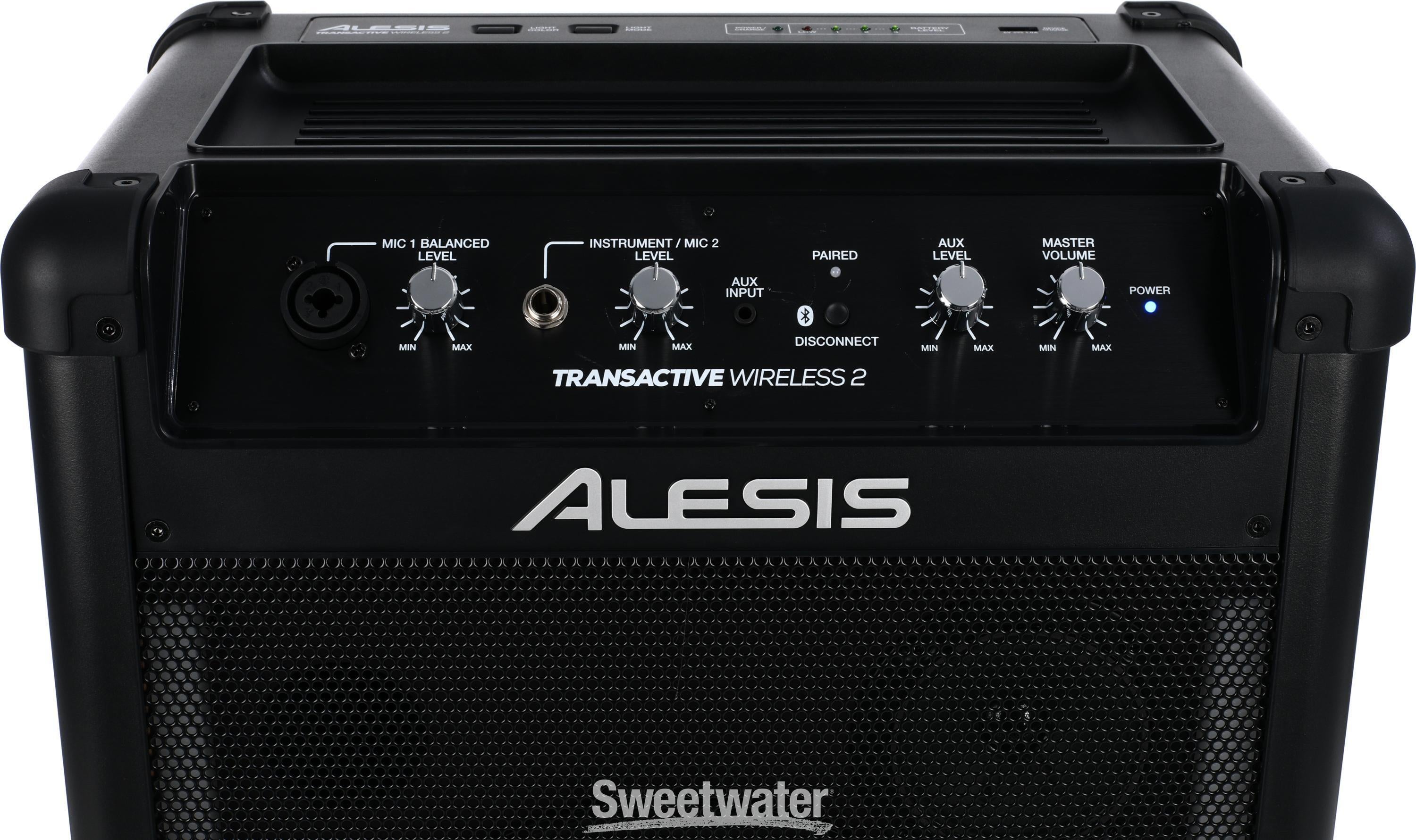 Alesis TransActive Wireless 2 Portable Rechargeable Bluetooth PA Speaker with Lighting