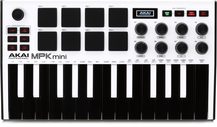 Akai MPK Mini MK3 25-Key USB Keyboard Pad Controller Black w Software &  Case