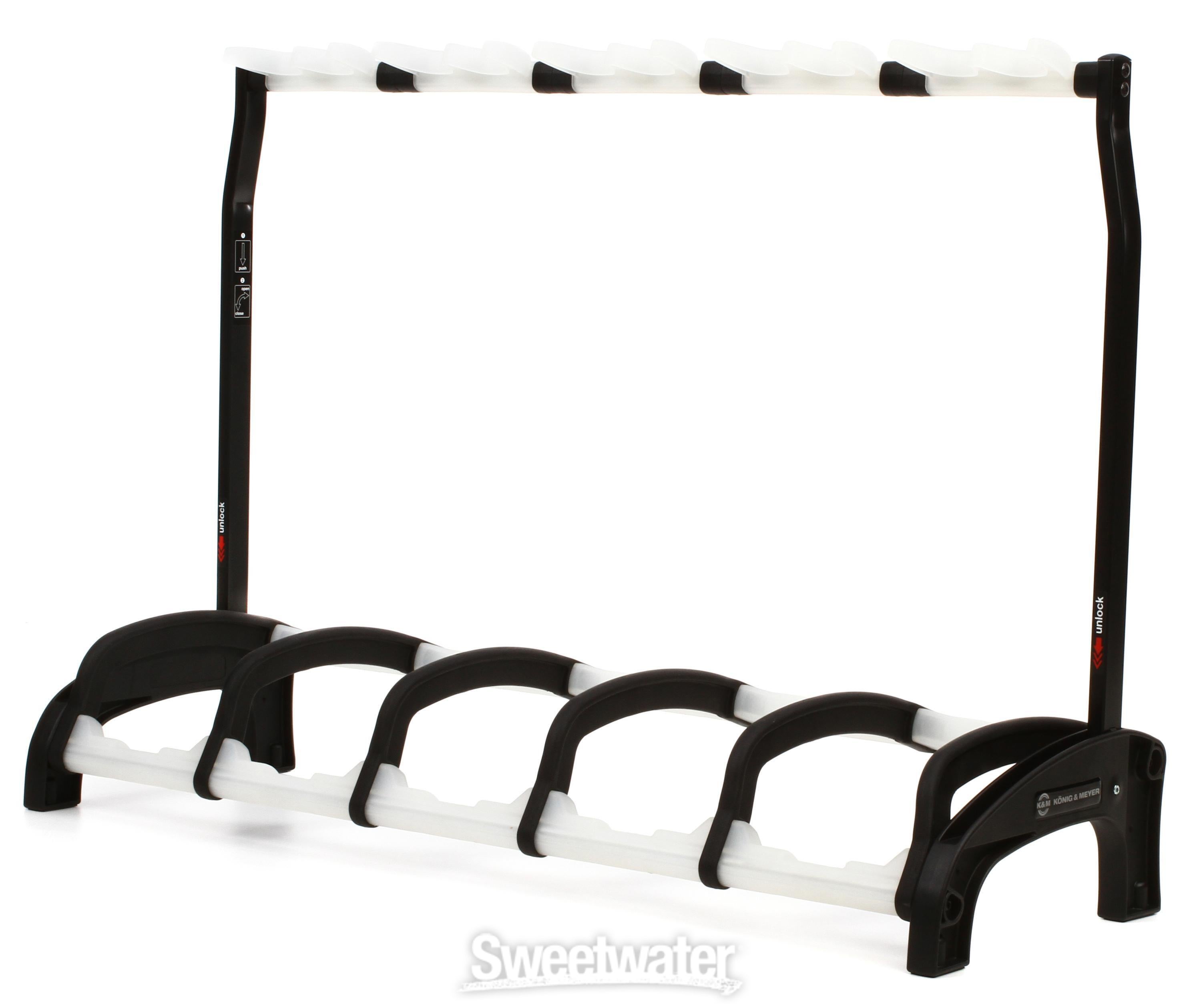 K&M 17515 Guardian 5 Guitar Stand - Black with Translucent