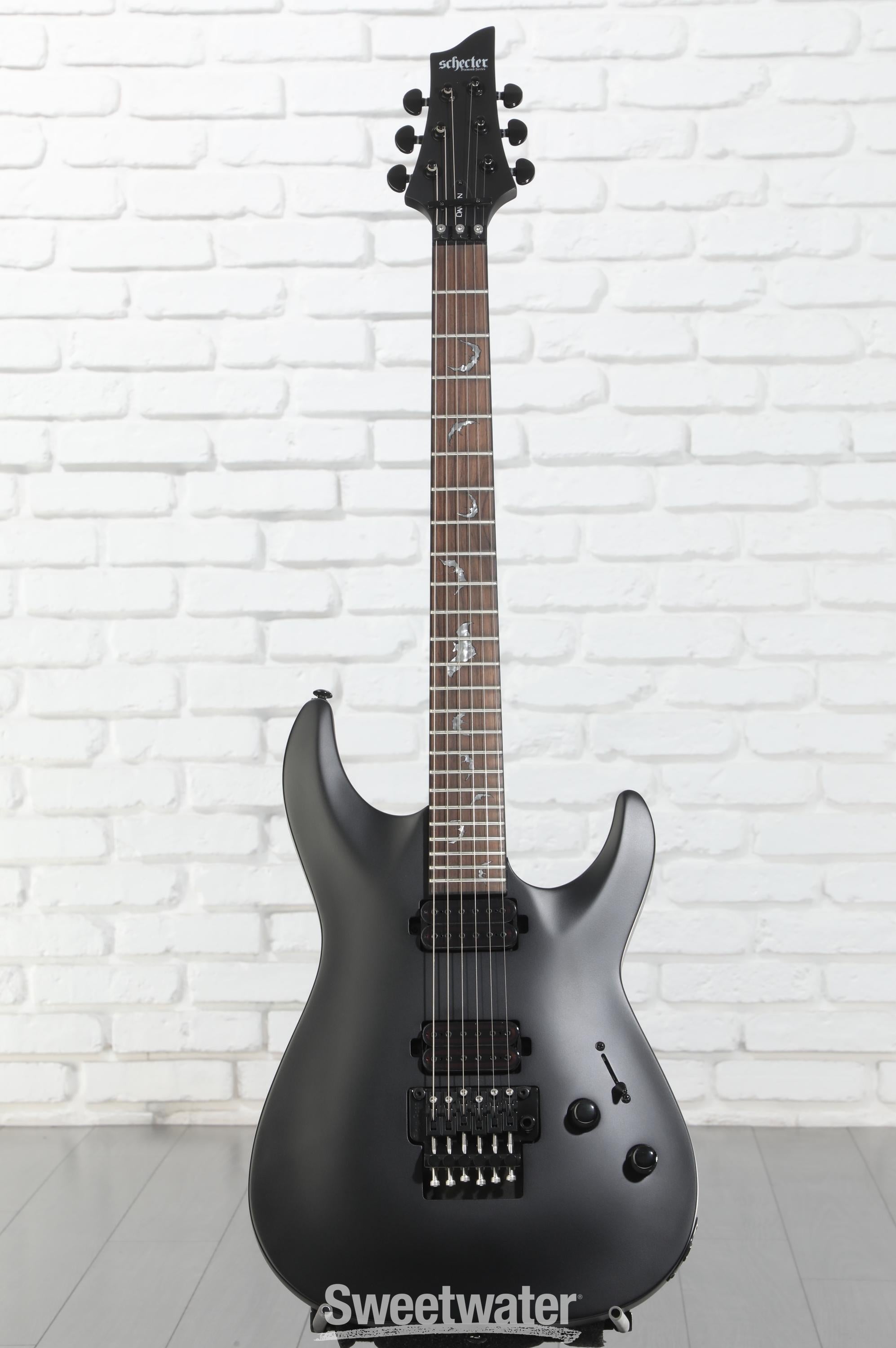 Schecter Damien-6 FR SBK Electric Guitar - Satin Black | Sweetwater