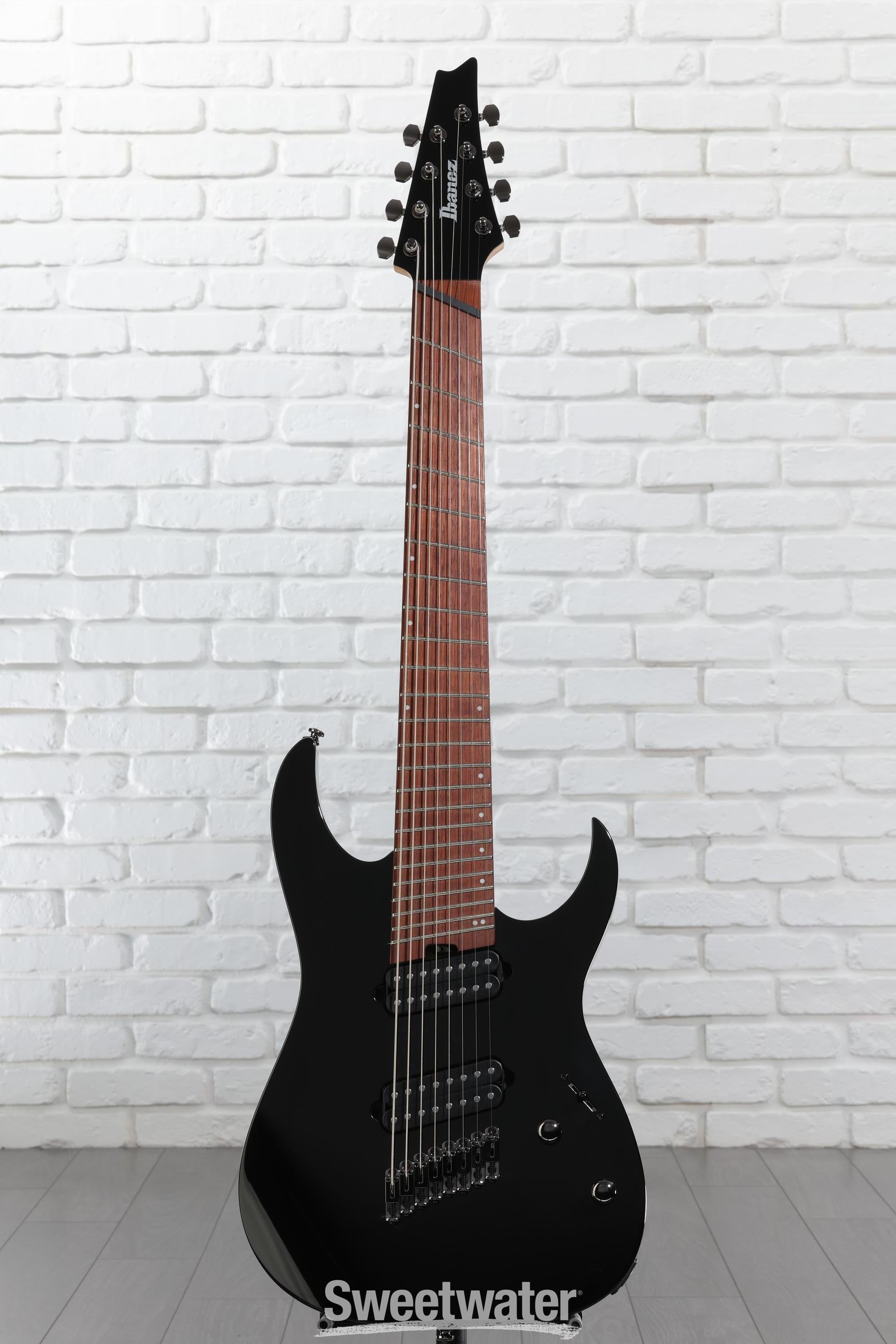 Ibanez RGMS8-BK ケース、ストラップ付き 8弦ギター Ibanez RGMS8 Multi-Scale 8-String Electric Guitar Black