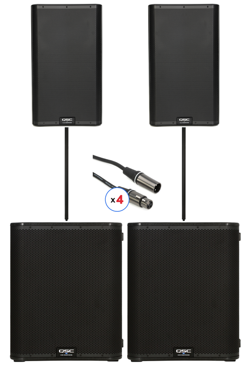 QSC K12.2 12 inch Powered Speaker and KS118 18 inch Powered