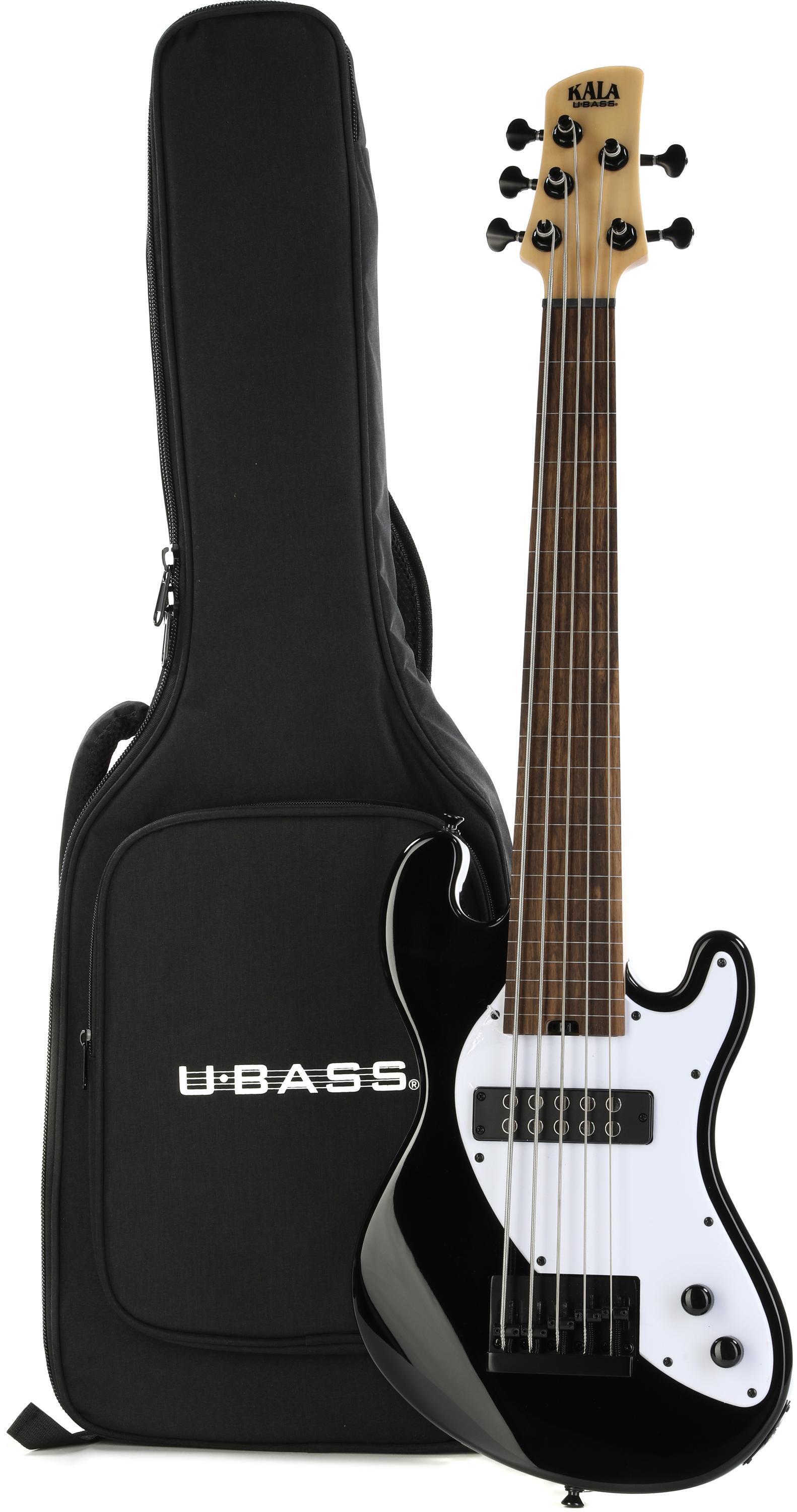 Photo of Kala Solidbody U-Bass Fretless 5-string Electric Bass Guitar - Black