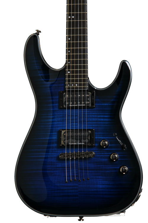 Schecter Blackjack SLS C-1 - See Thru Blue Burst Reviews | Sweetwater