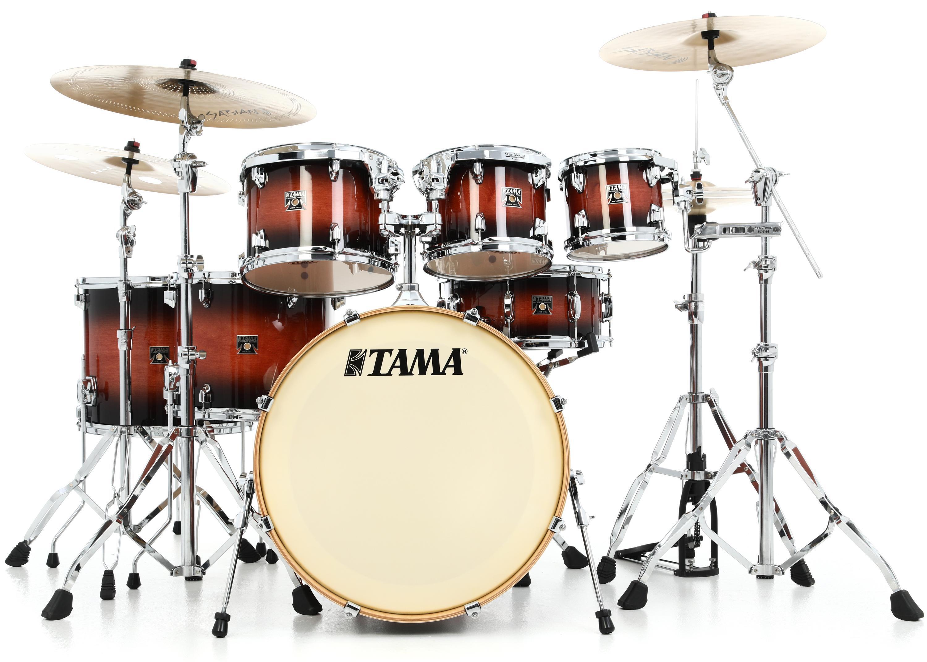 Tama Superstar Classic CL72S 7-piece Shell Pack with Snare Drum - Mahogany  Burst Lacquer