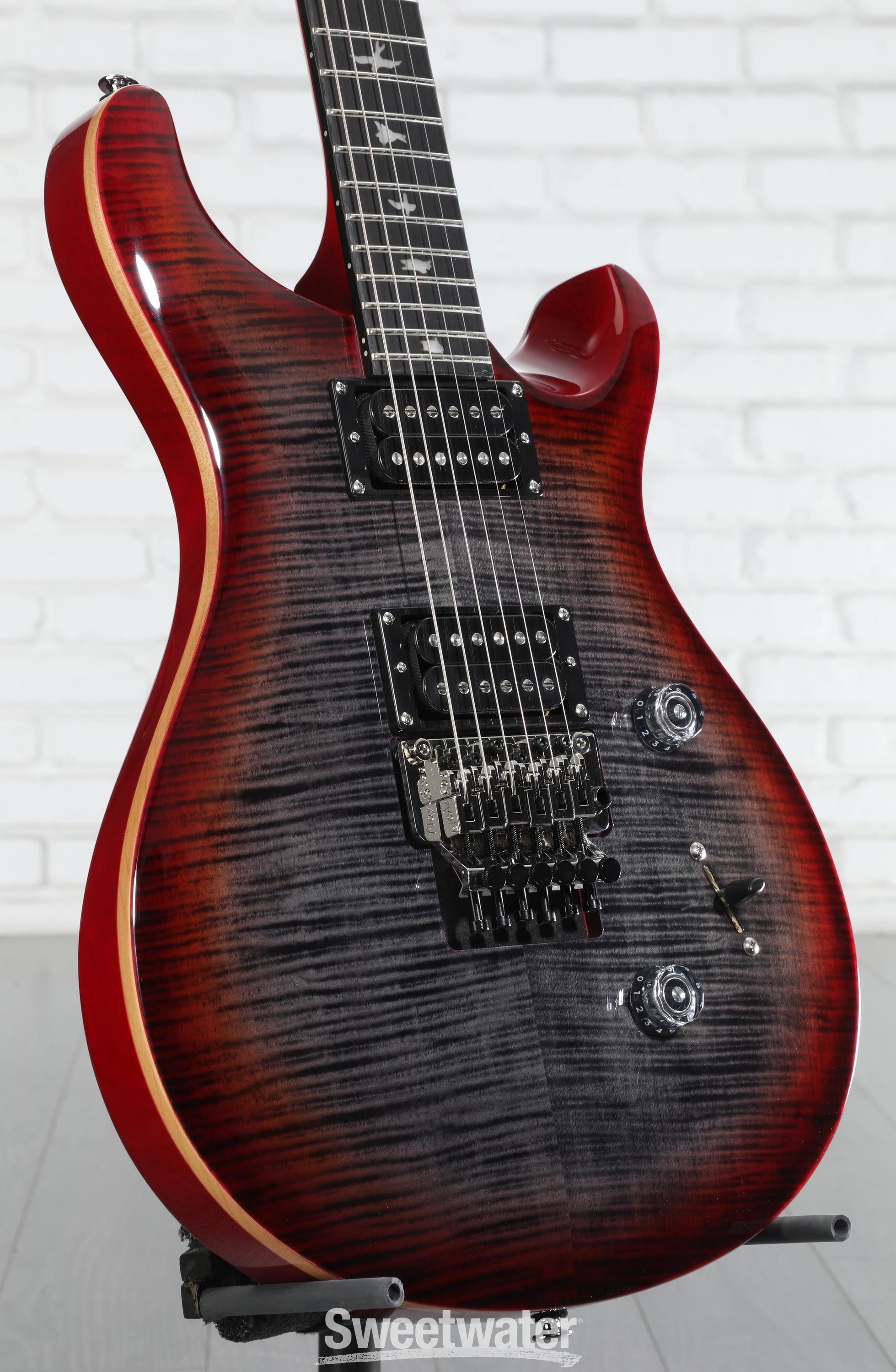 PRS SE Custom 24 Floyd Electric Guitar - Charcoal Cherry Burst