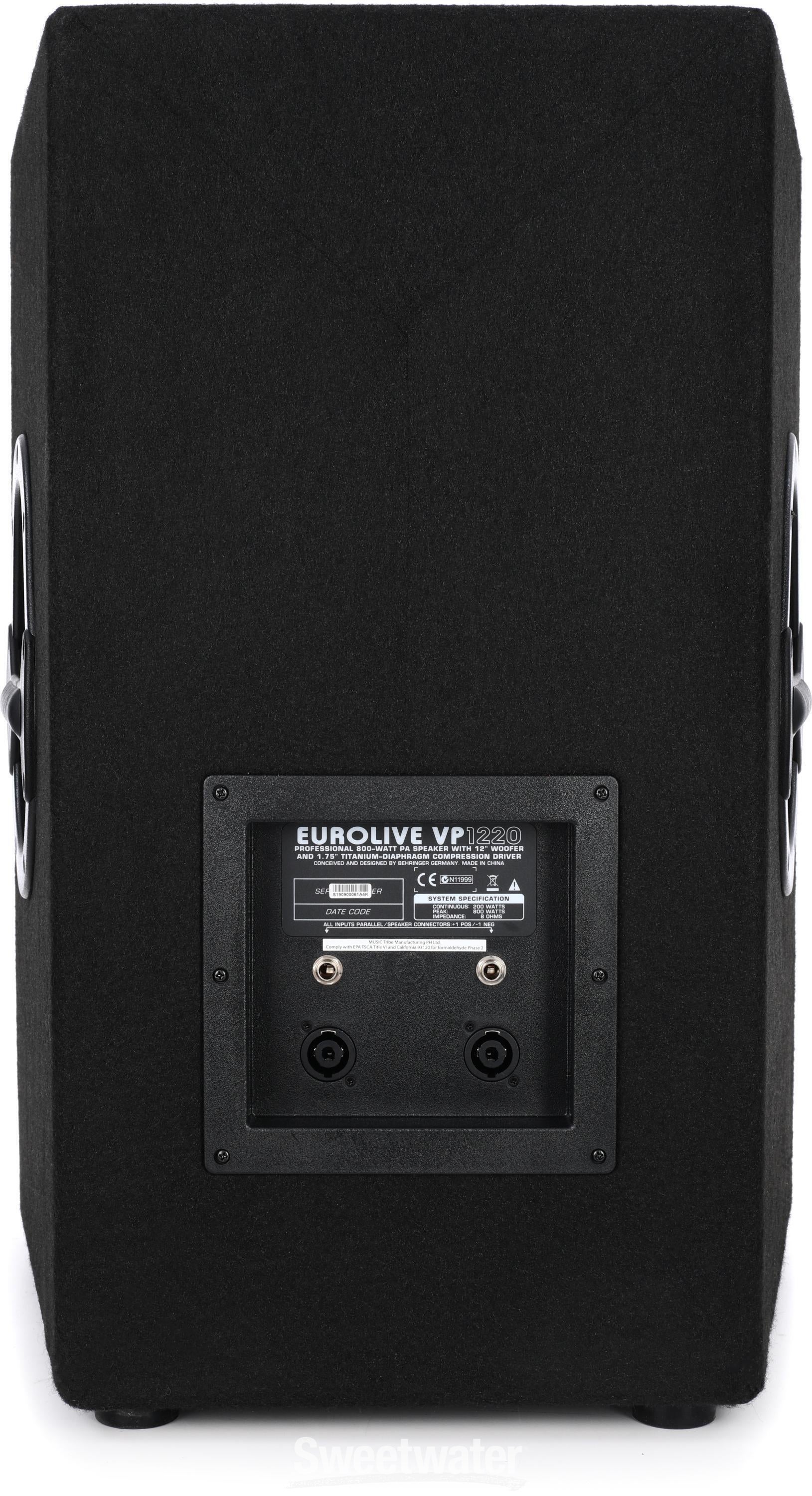 Behringer VP1220 800W 12 inch Passive Speaker | Sweetwater